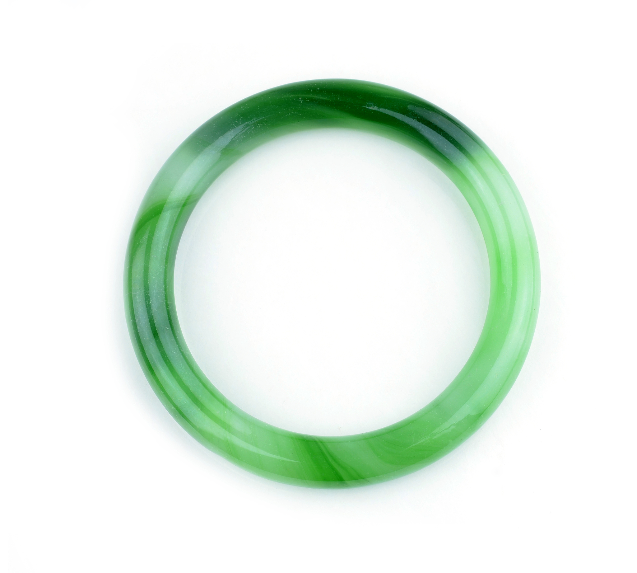 jade bracelet on white background