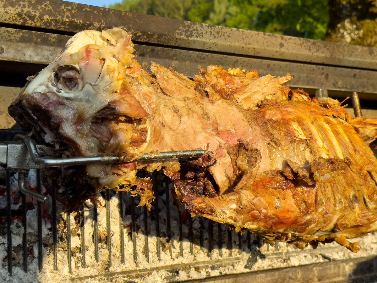 写关于烤全羊文案 40个字