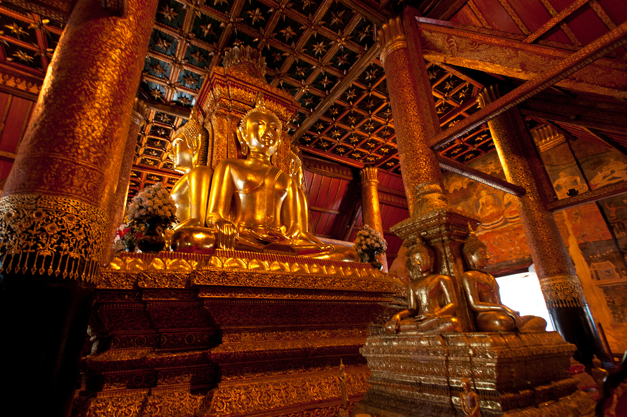 buddha image of wat phu mintr, nan province, thailand