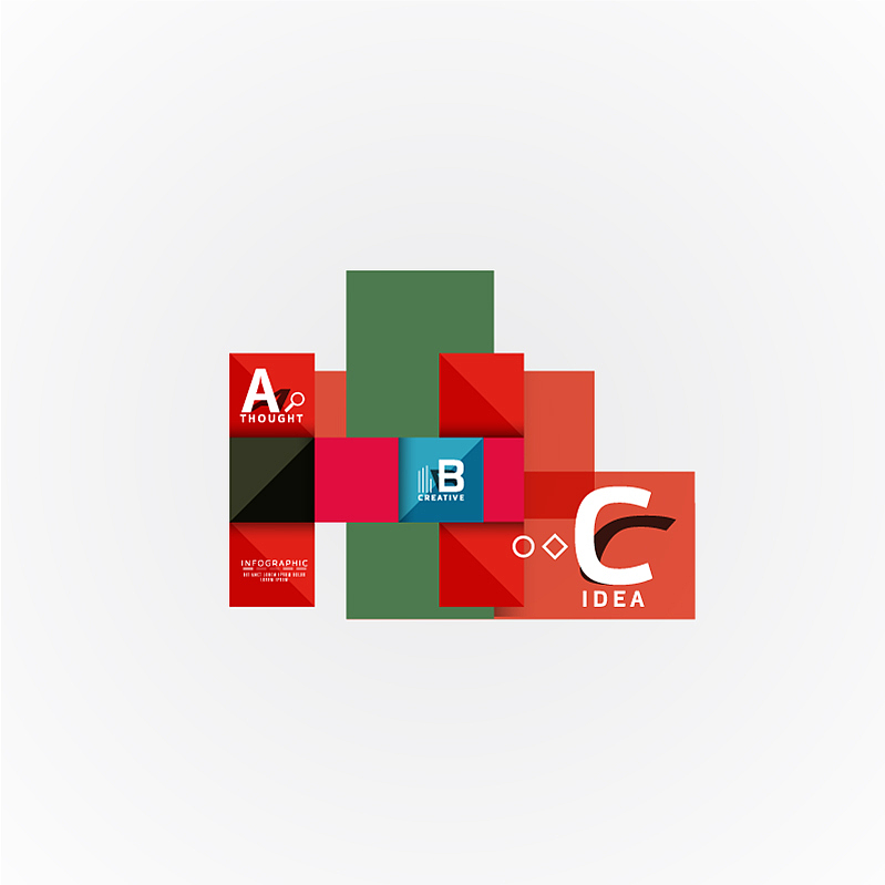 paper infographic banner template with a b c