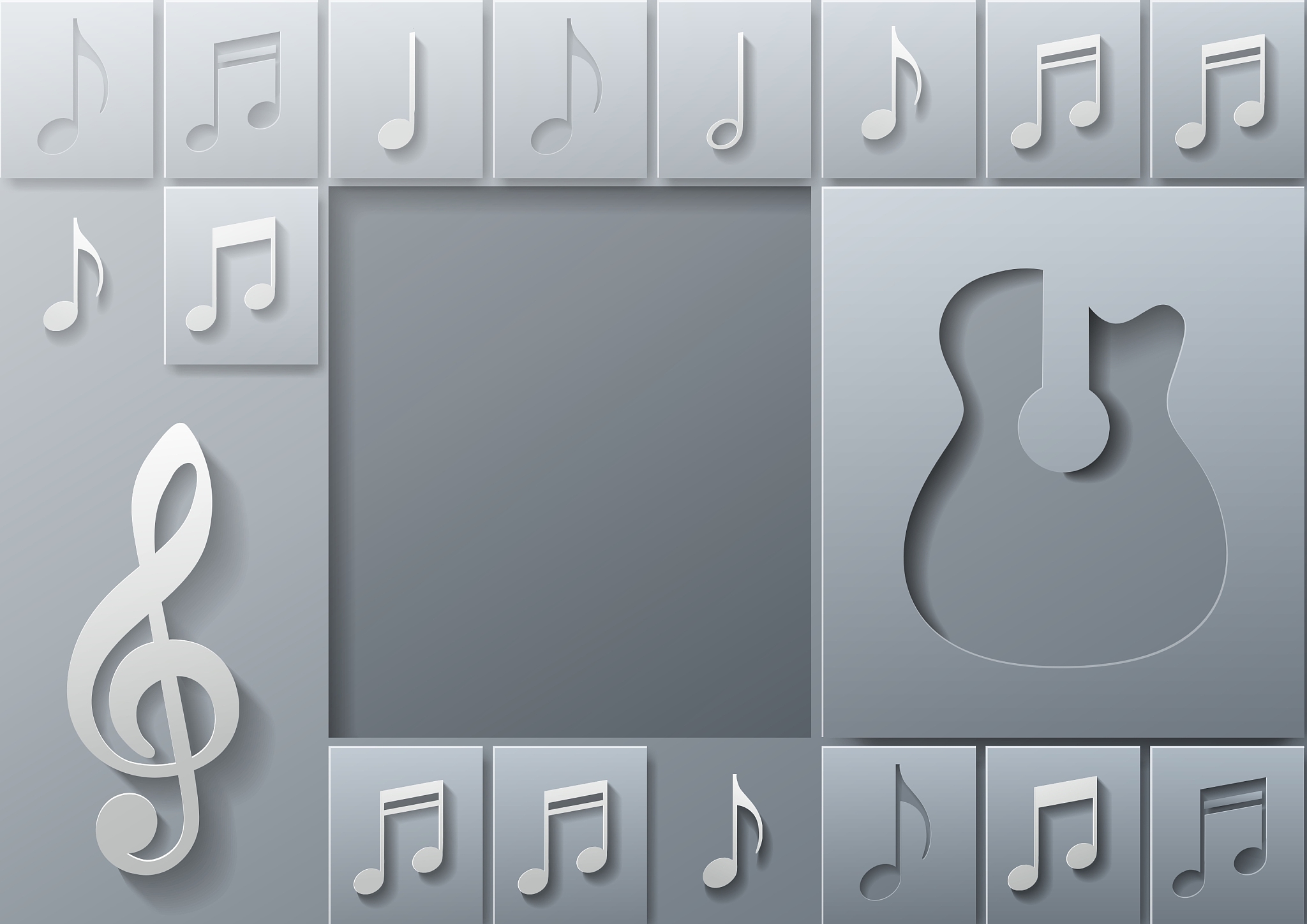 abstract music guitar with notes design template