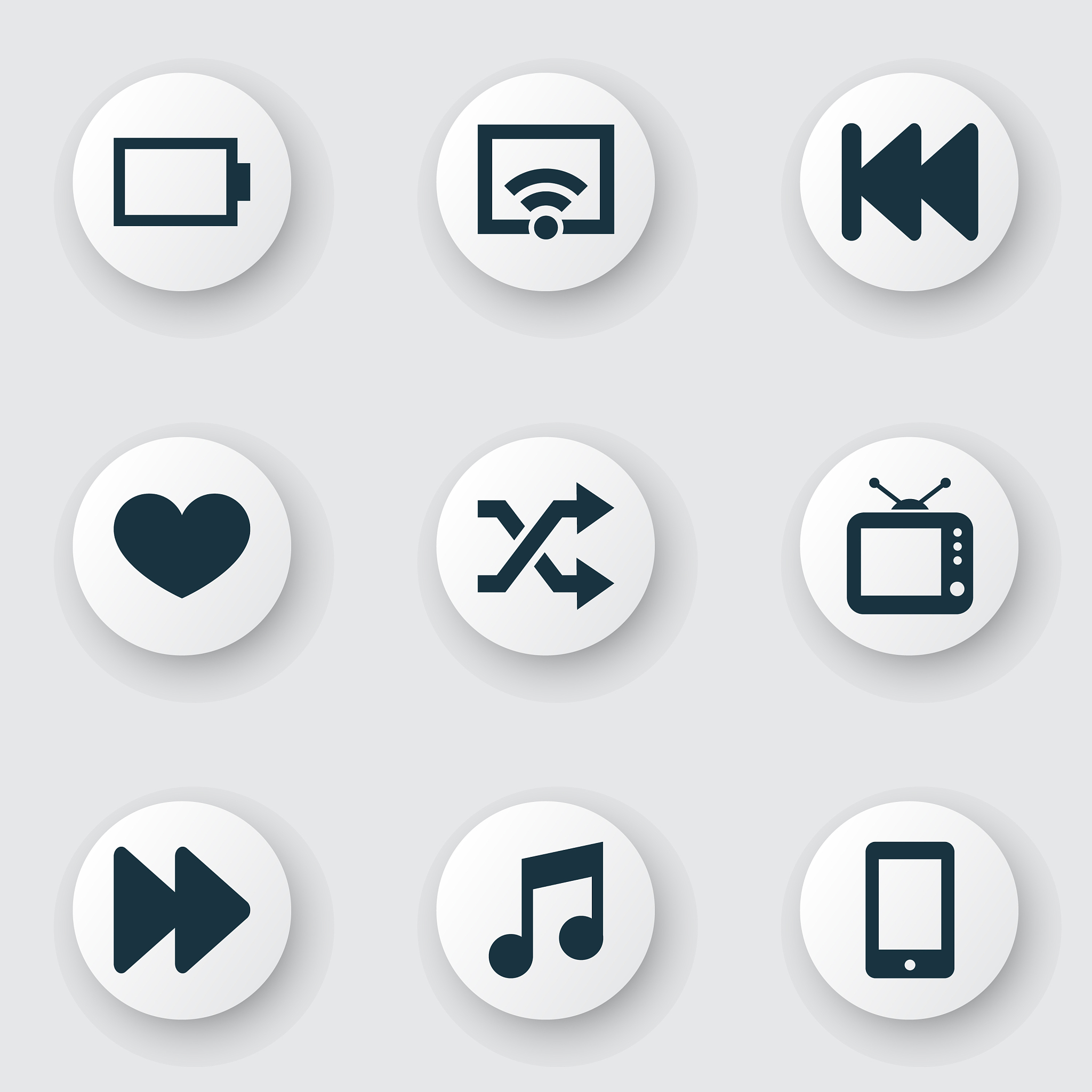 music icons set with wifi smartphone fast