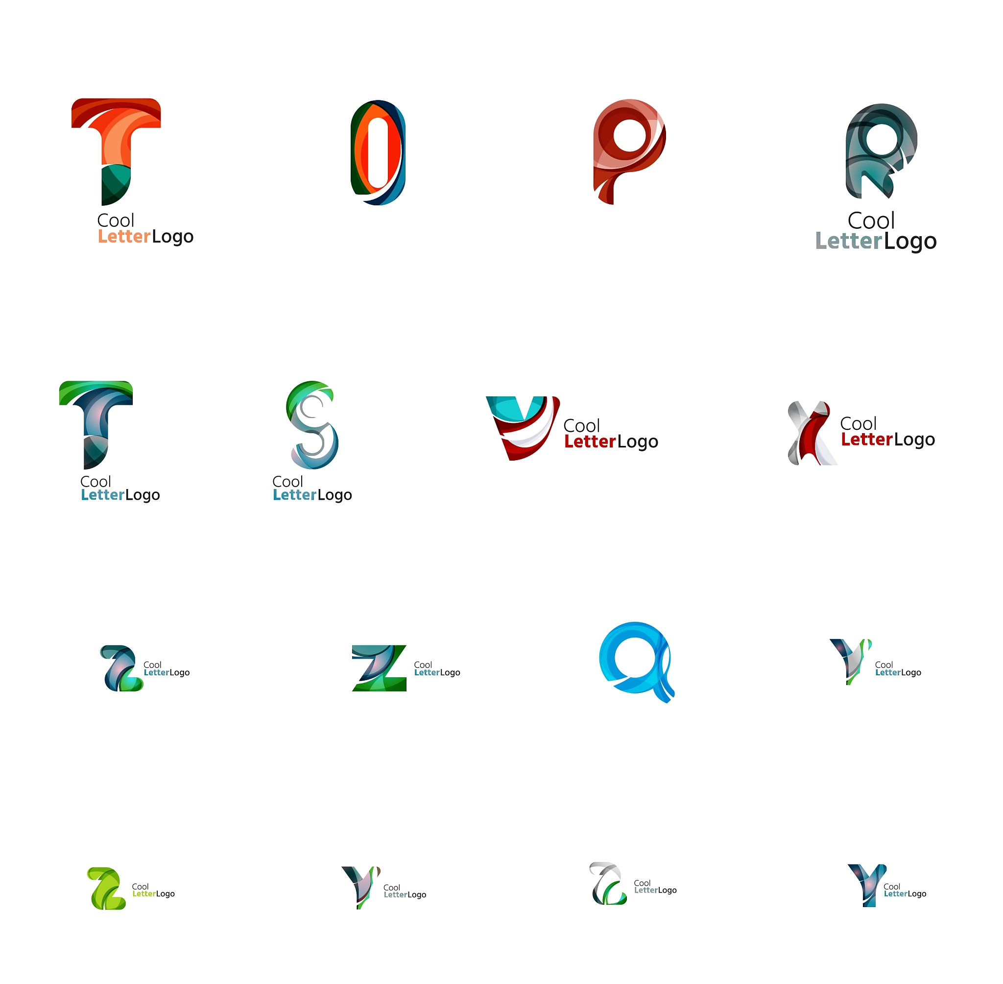 set of universal company logo ideas business icon