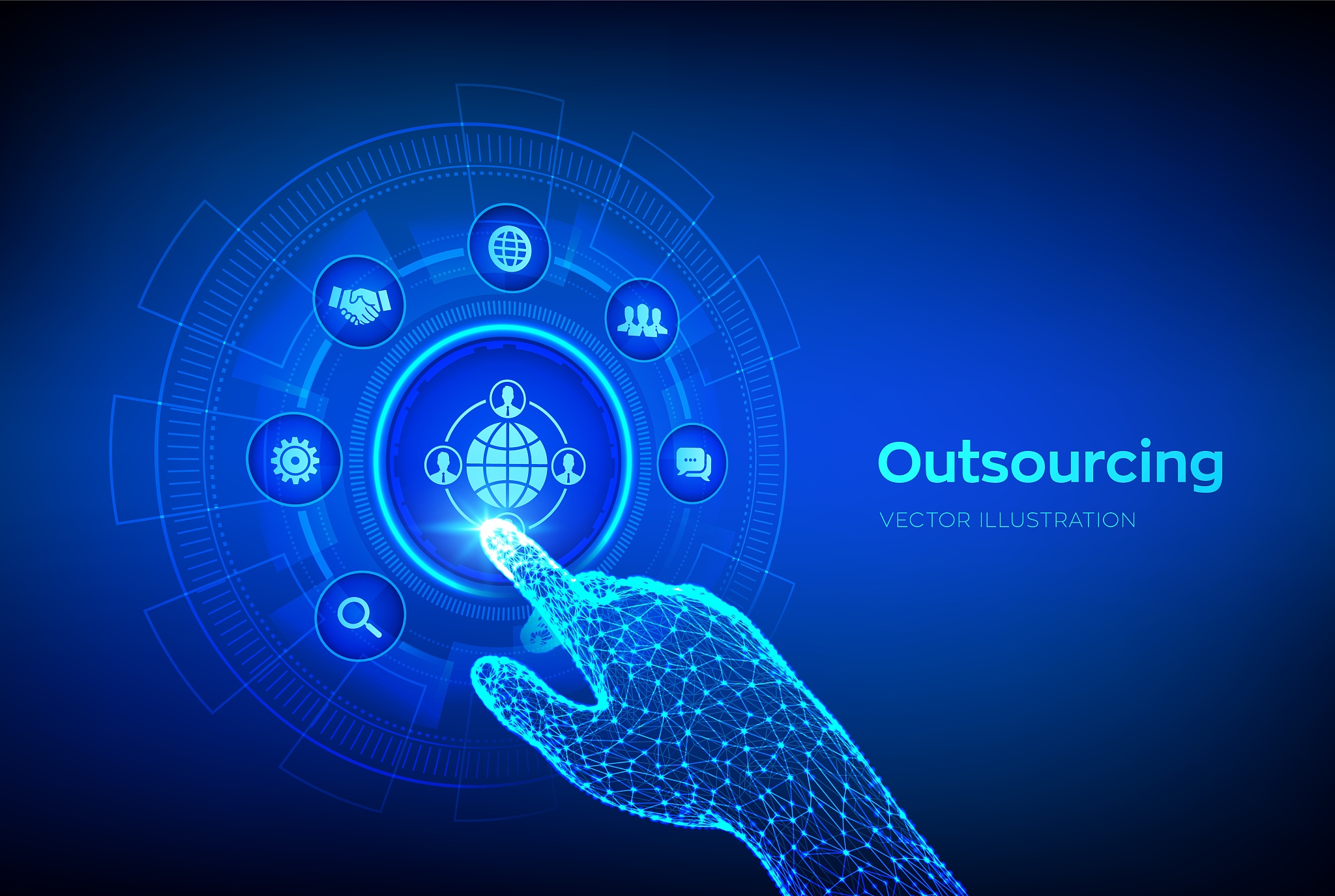 outsourcing and hr. social network and global recruitment. globa