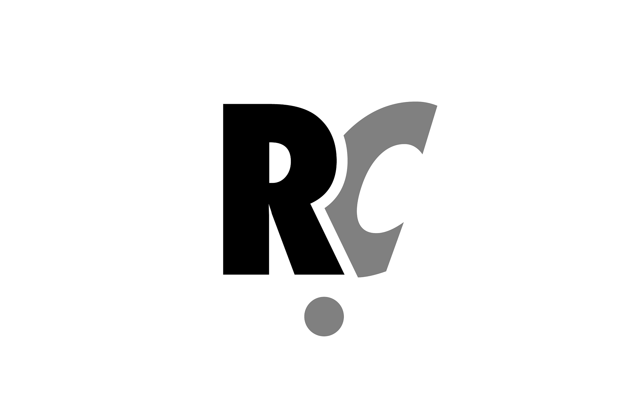 rc r c black white grey alphabet letter logo icon