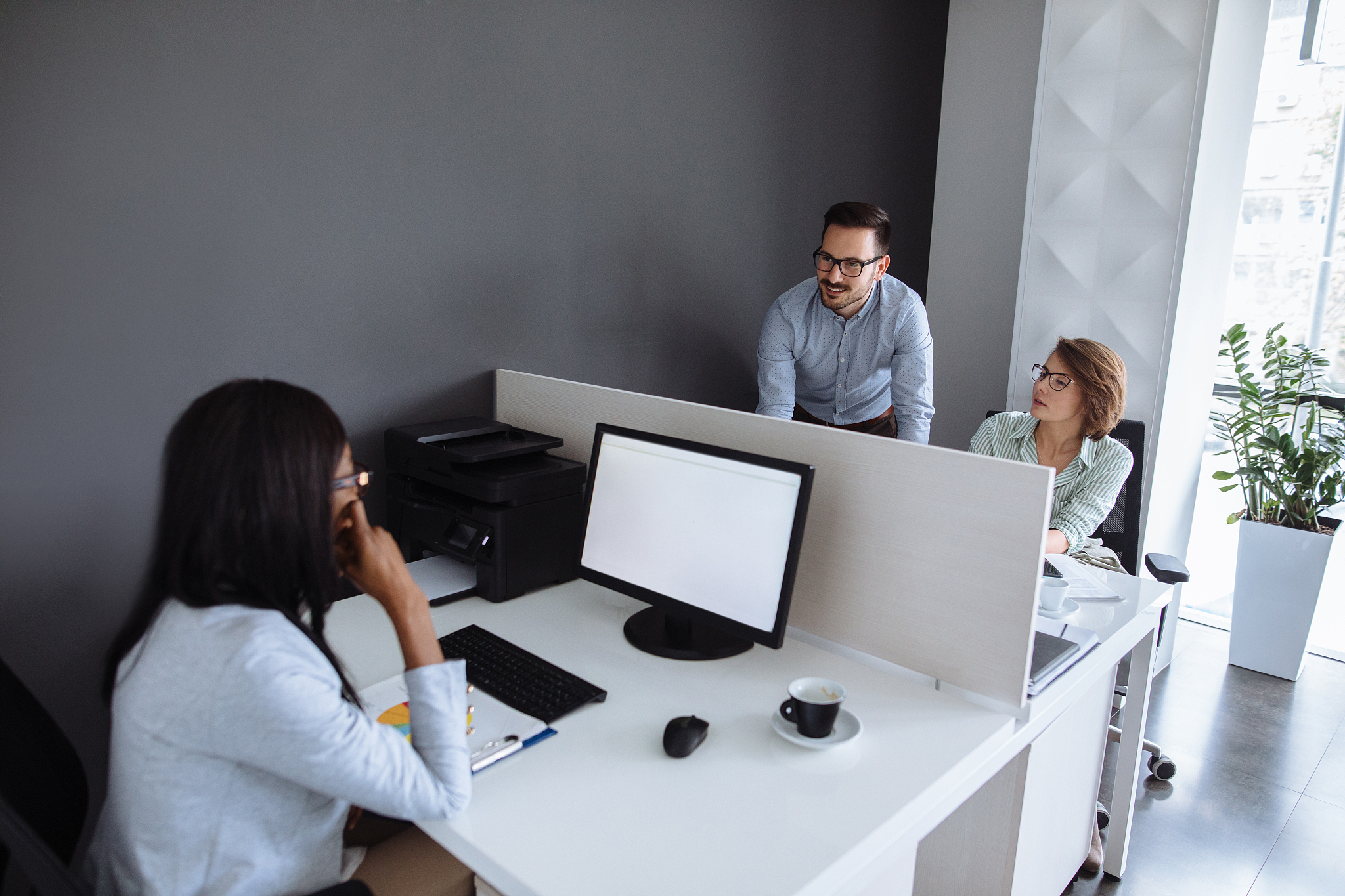 young startup business people working in modern office