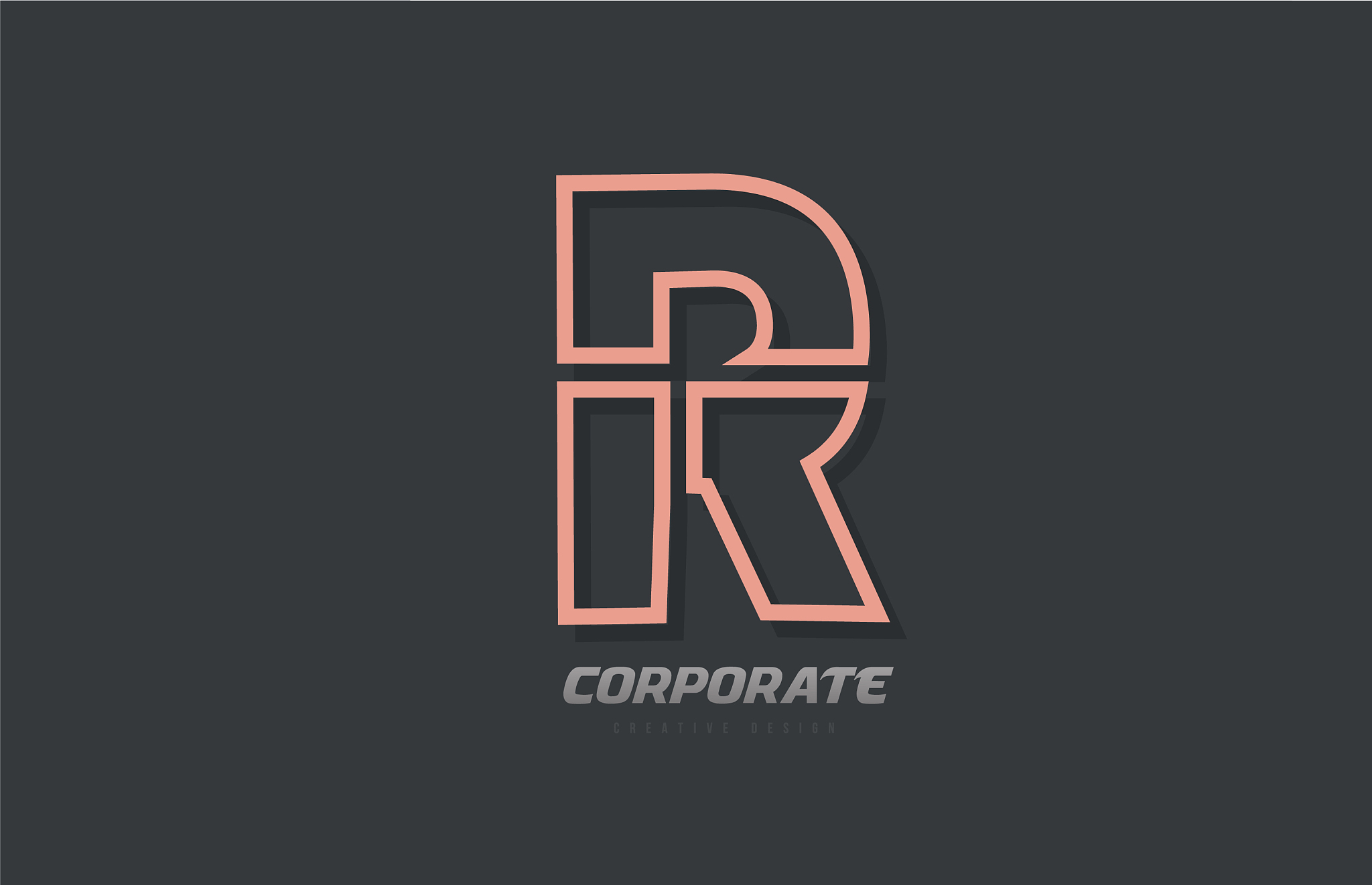 r alphabet letter line company business brown