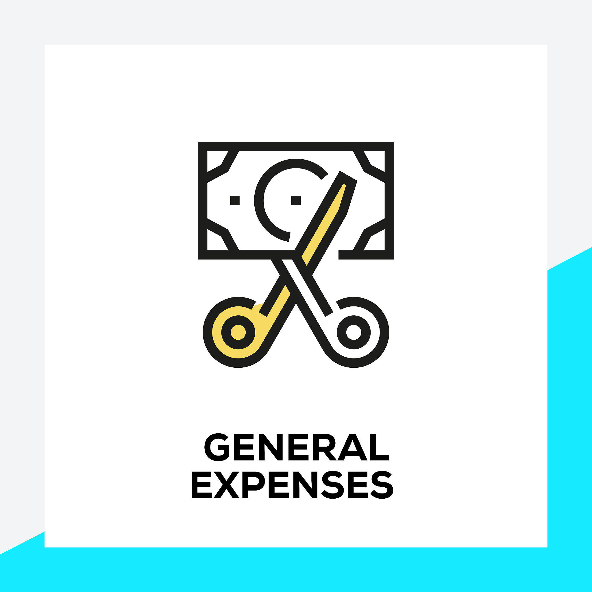 general expenses line icon set