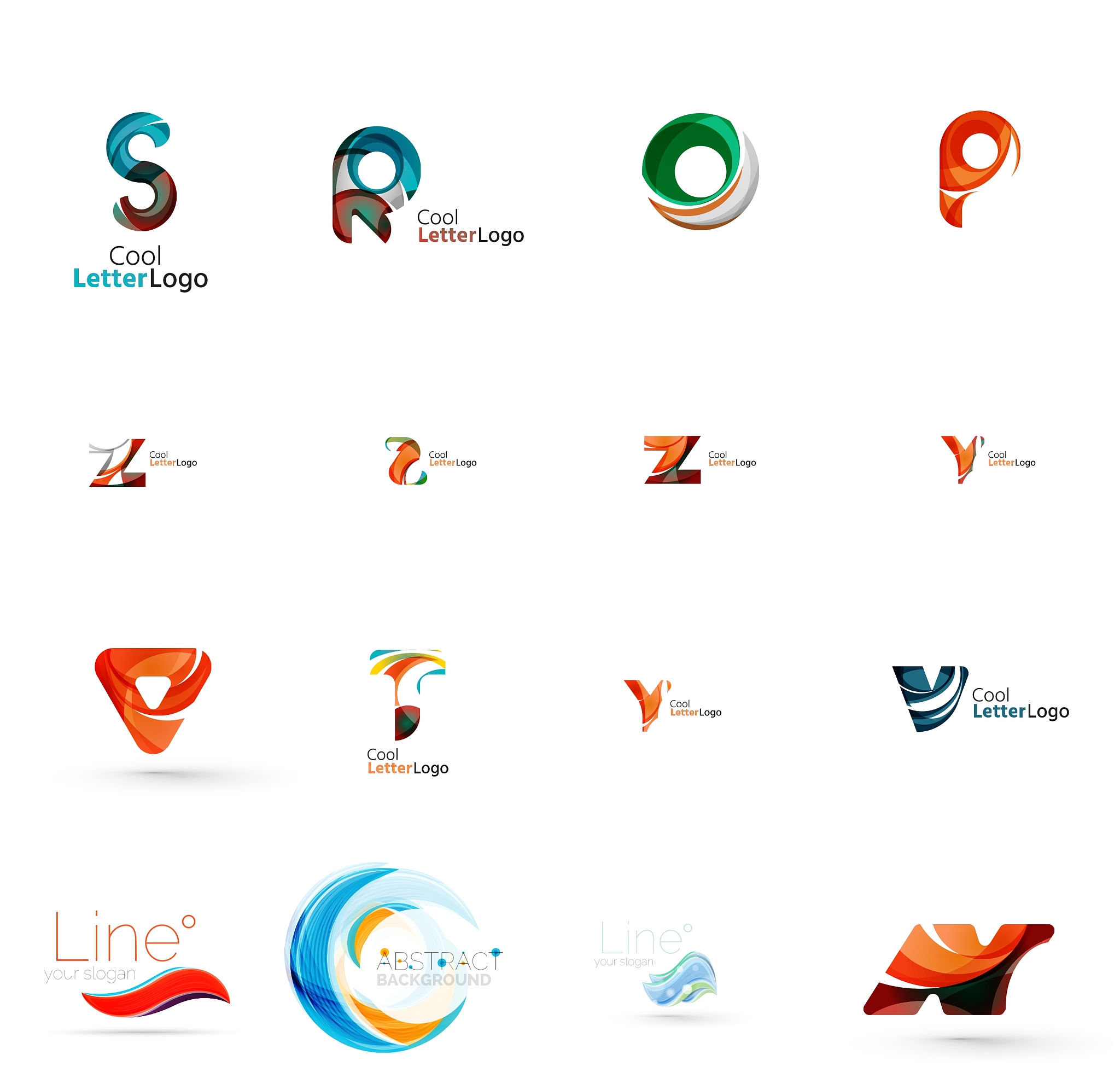 set of universal company logo ideas business icon