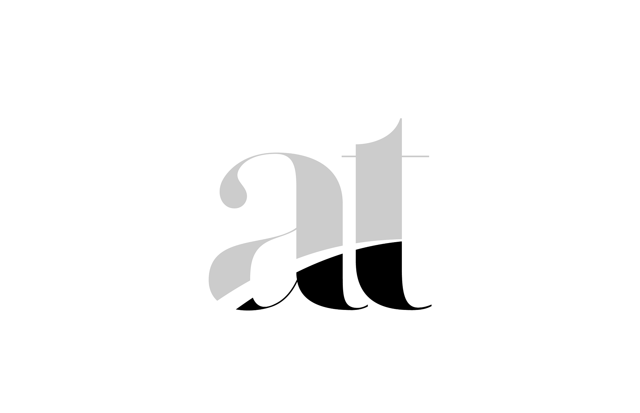 alphabet letter at a t black and white logo icon