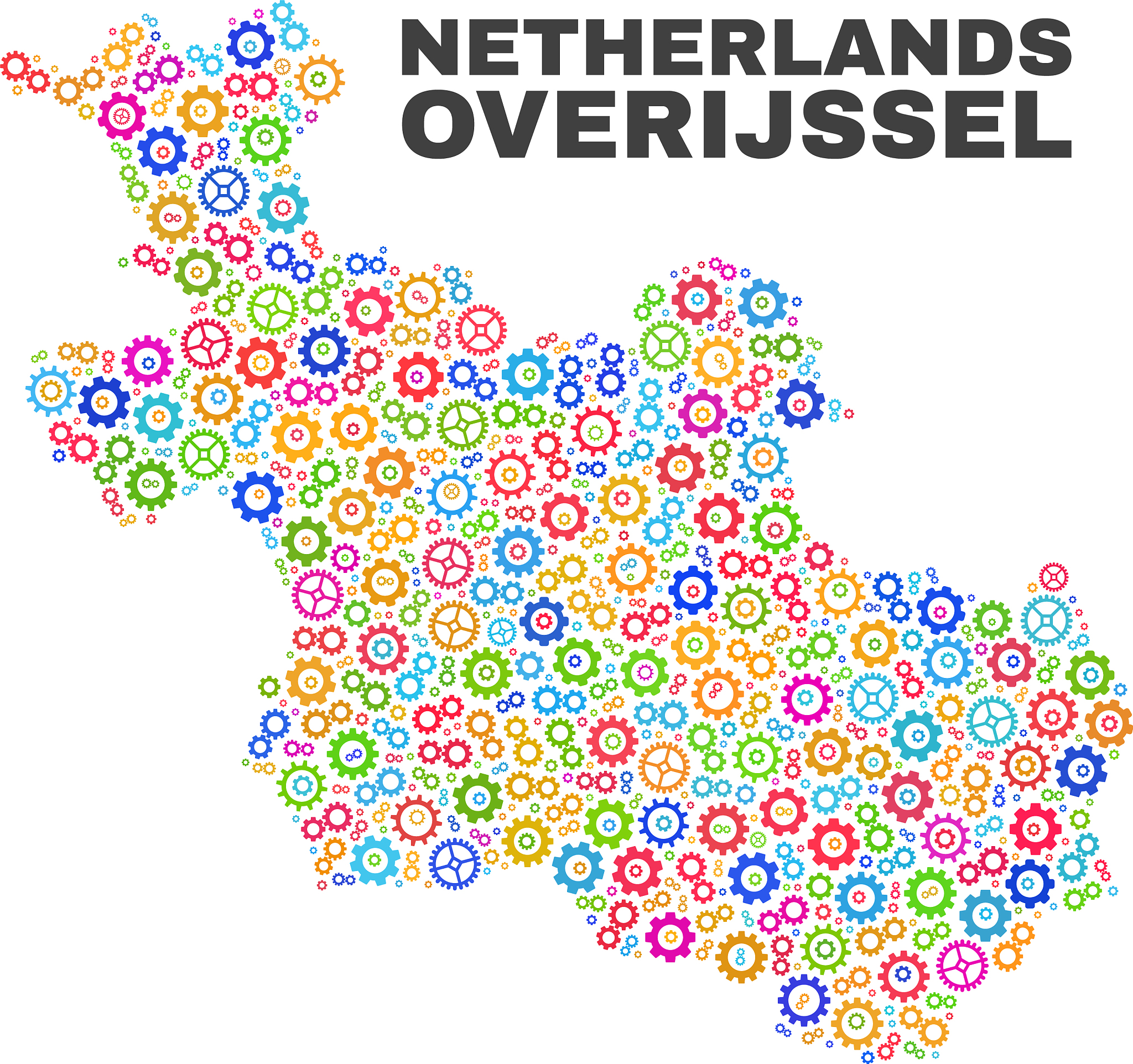 mosaic overijssel province map of gear items