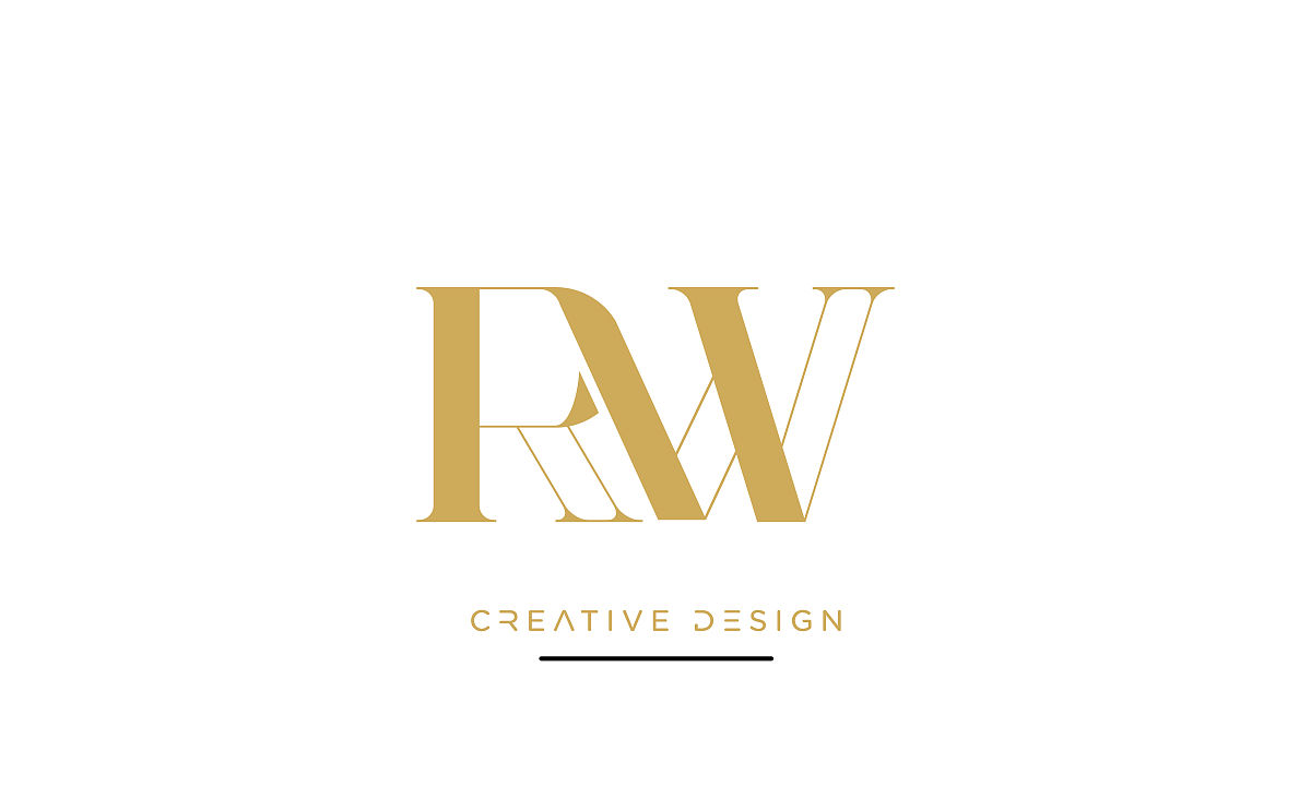 现代抽象字母rw, wr标志设计.最小rw,初始基于wr的图标向量