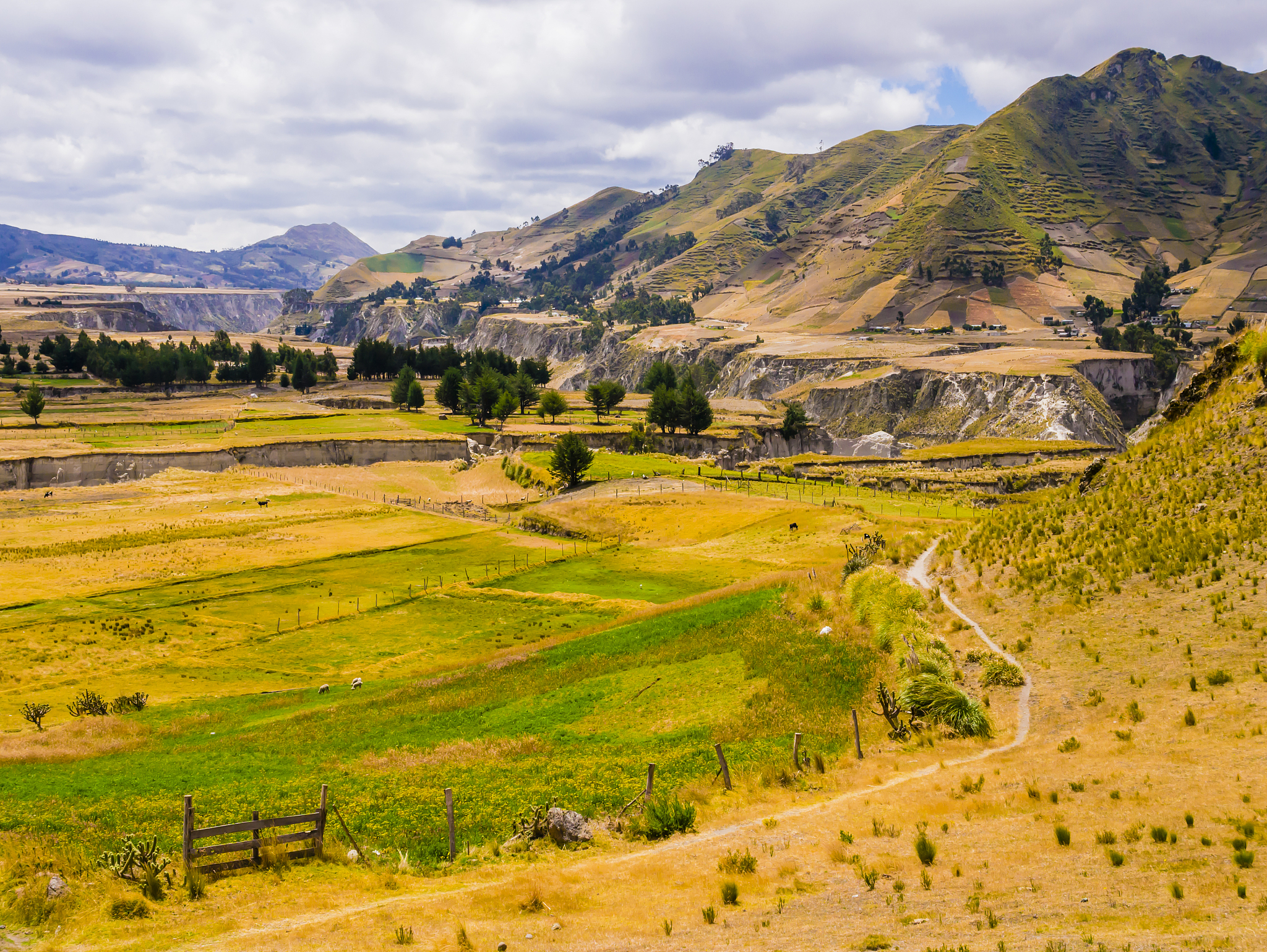 ecuador, panoramic view of toachi river canyon