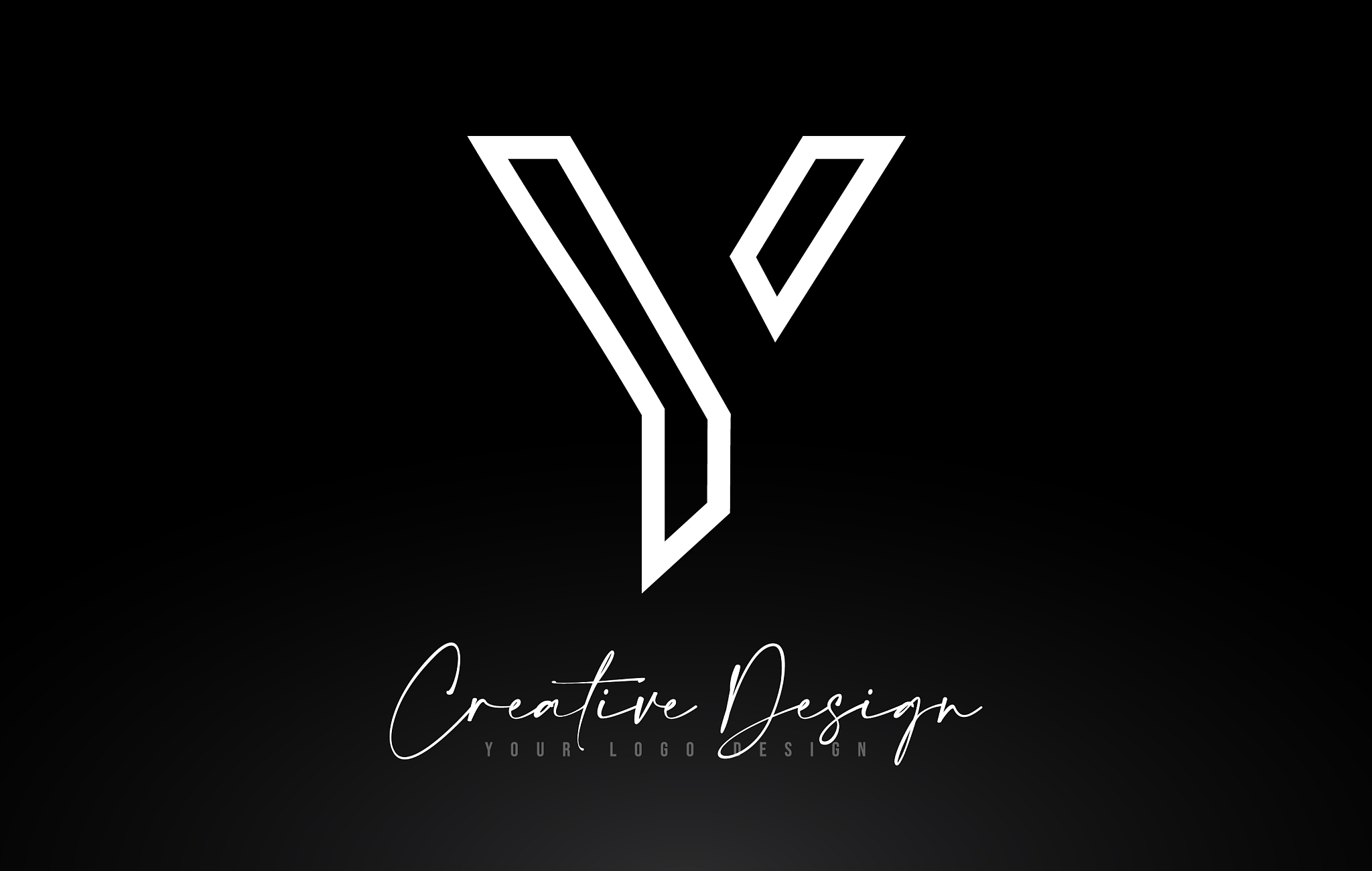monogram y letter logo design with creative lines