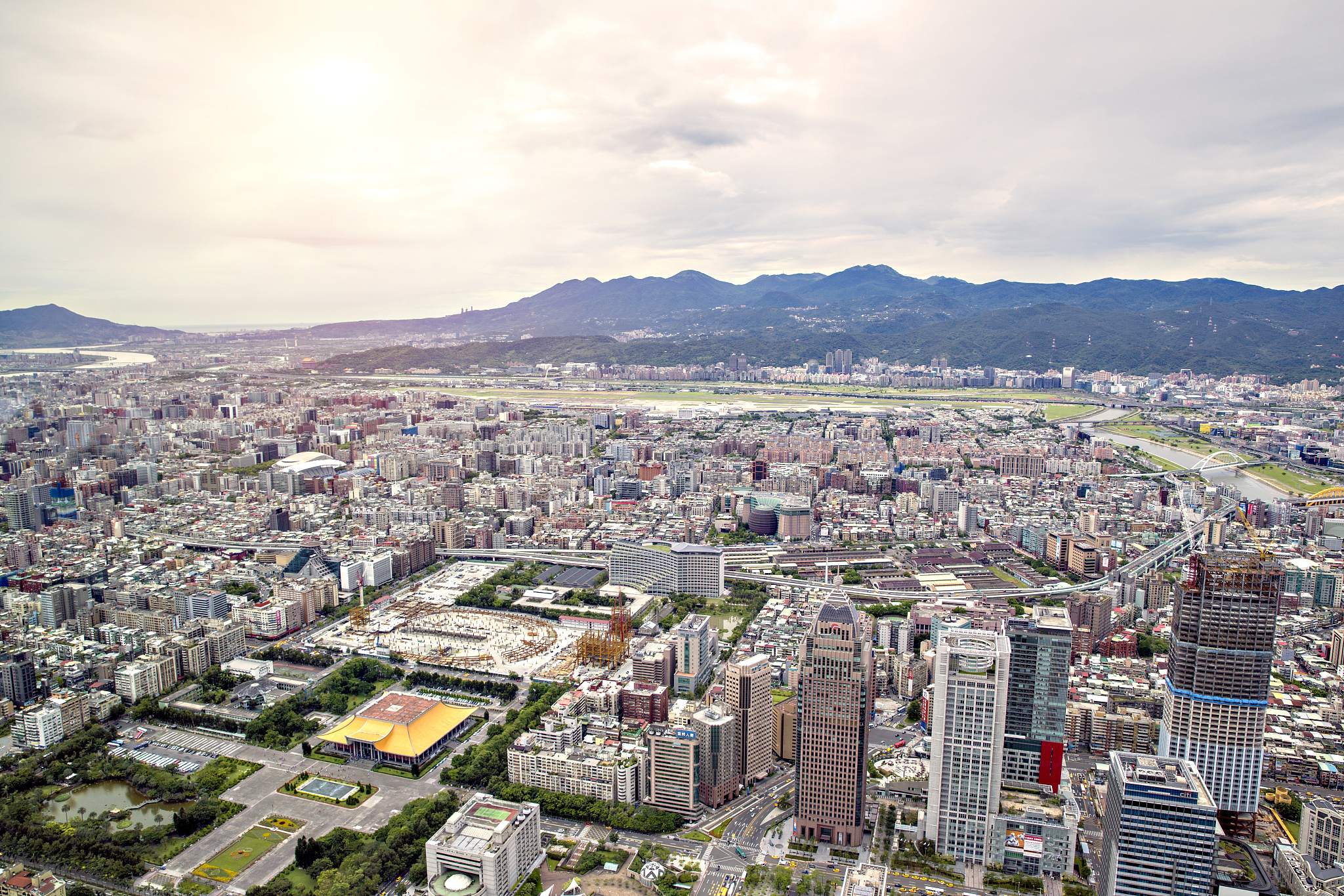 aerial view of taipei