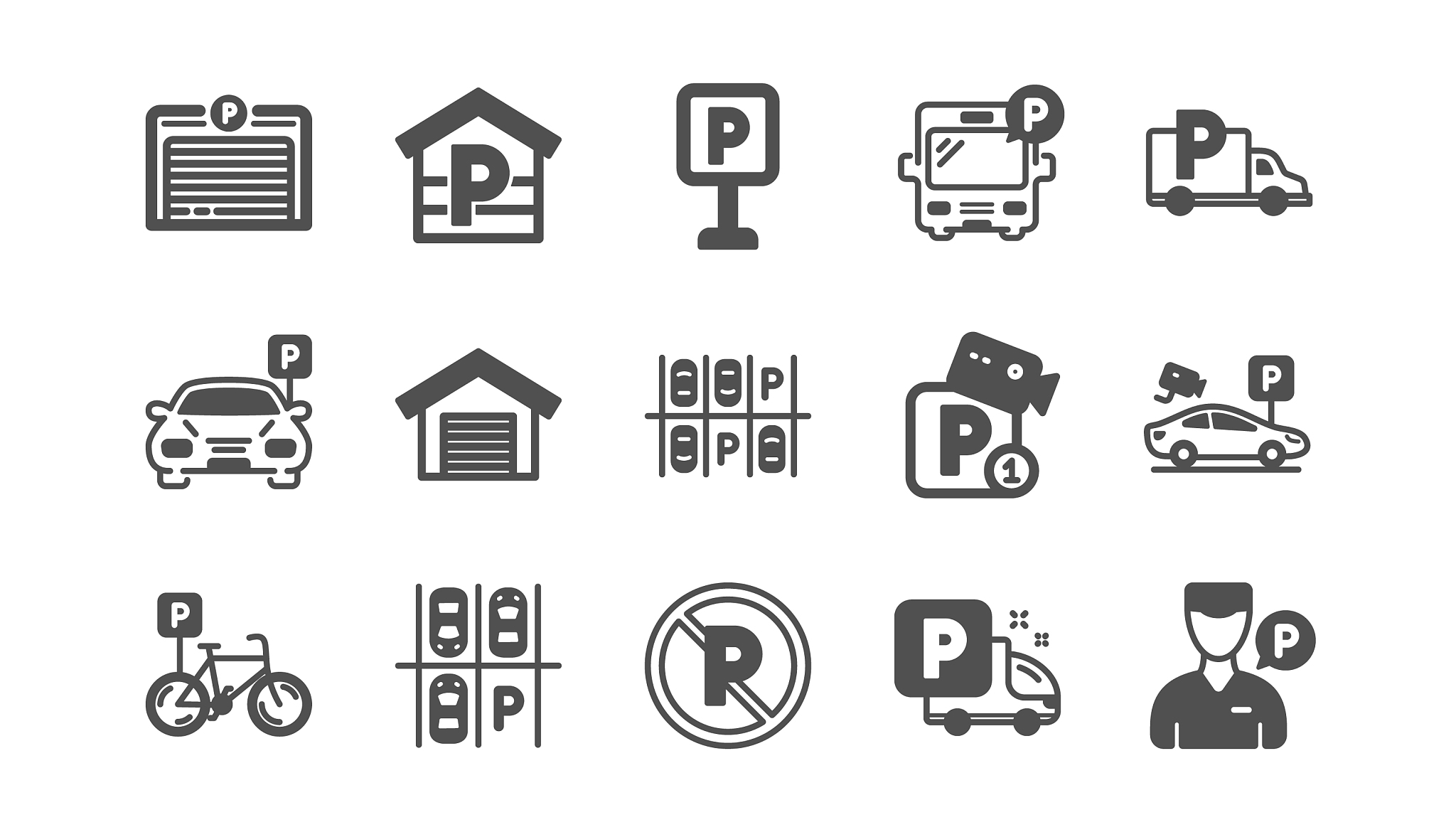 parking icons garage valet servant and paid