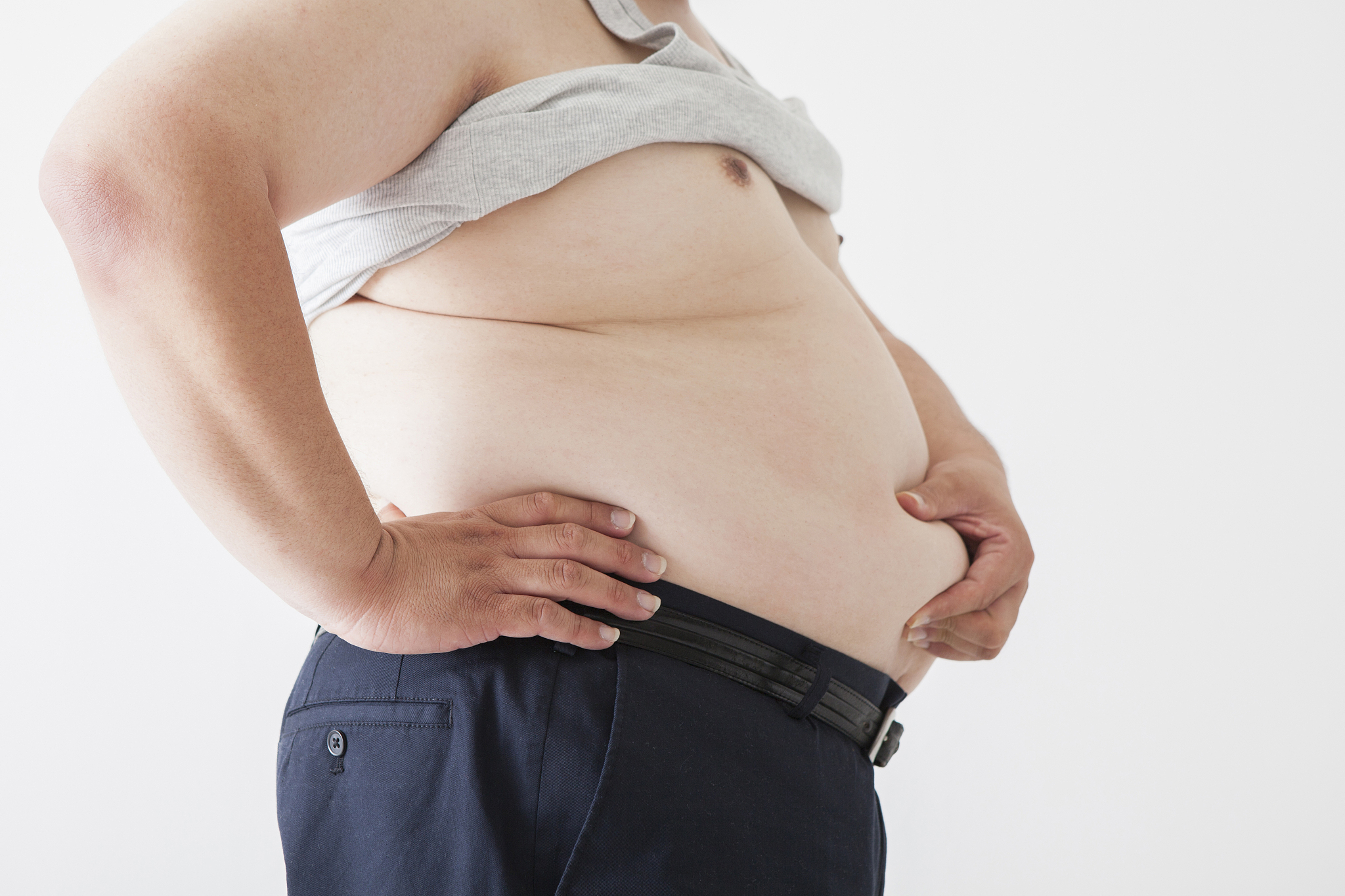 middle-aged of japanese man your stomach anxious