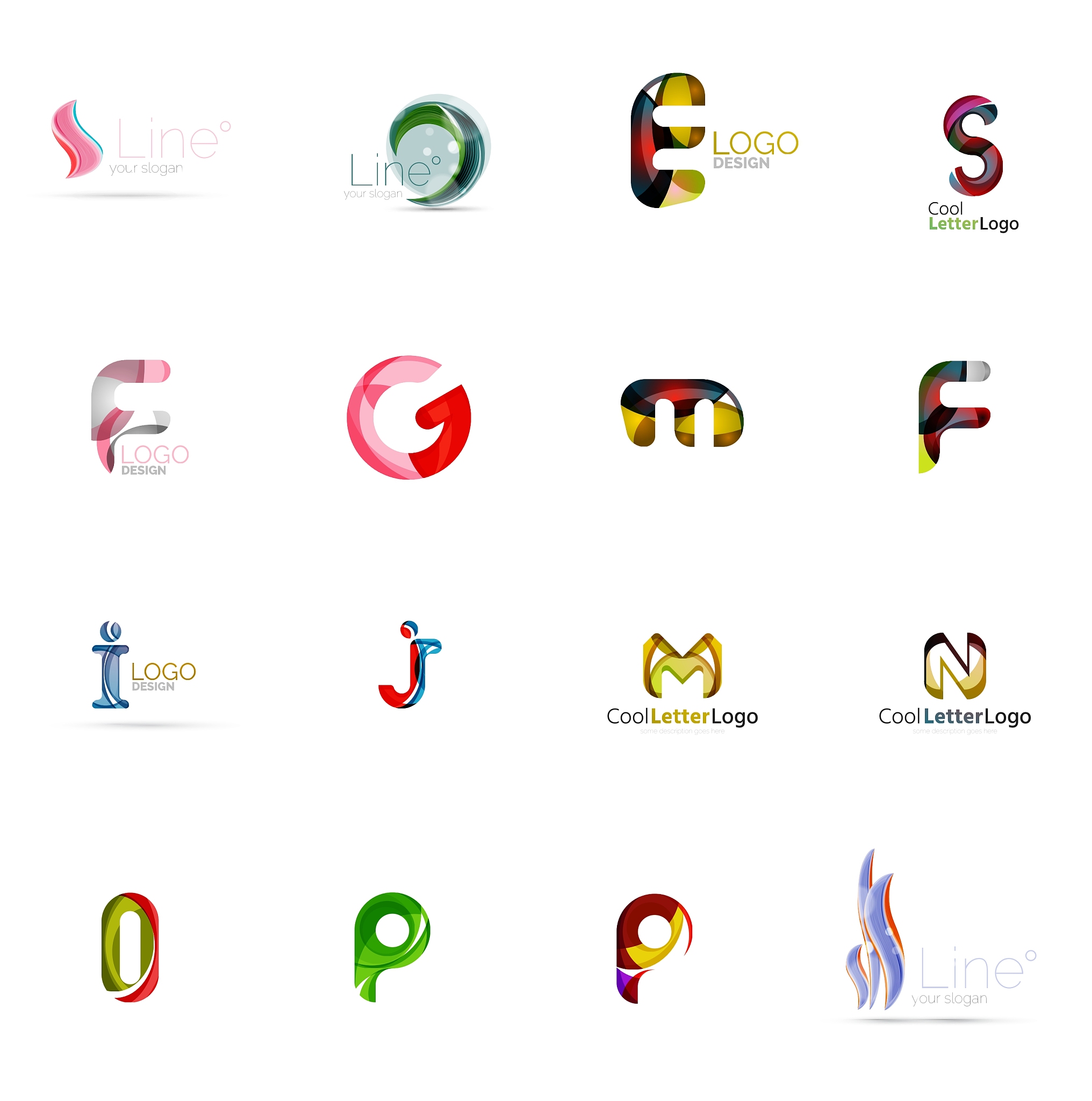set of universal company logo ideas business icon