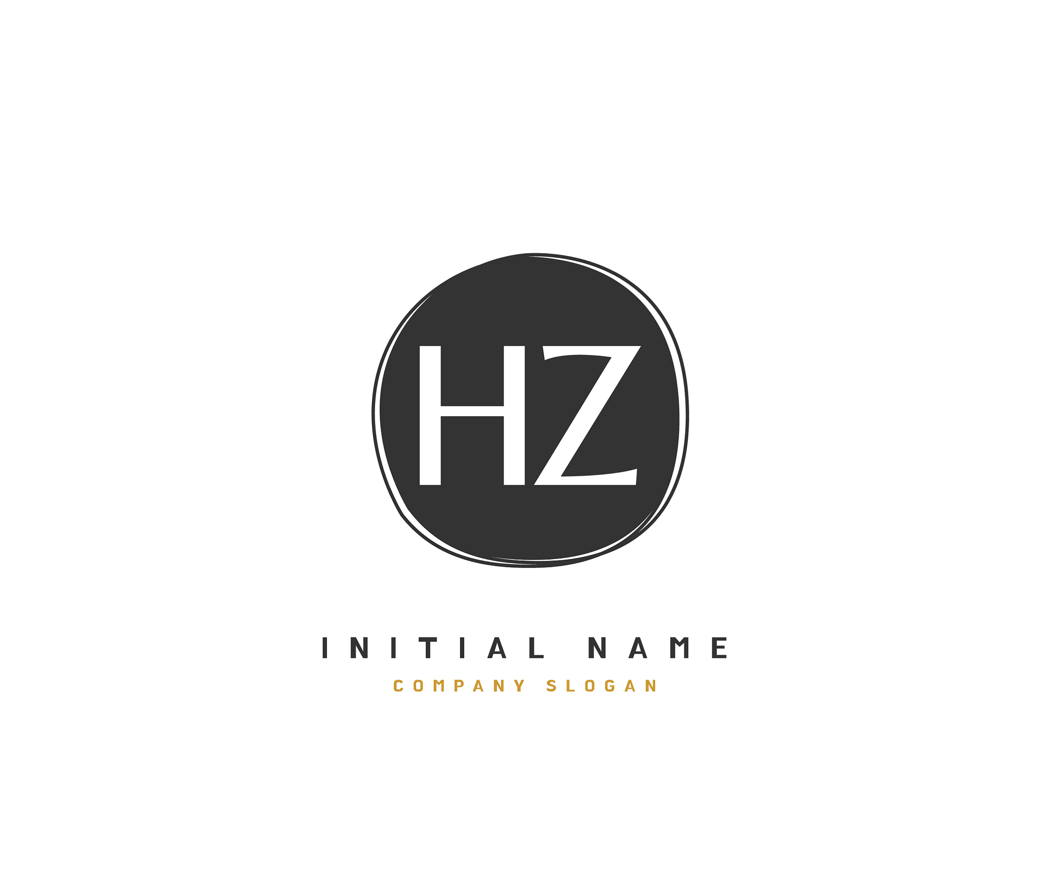h z beauty initial logo handwriting logo of