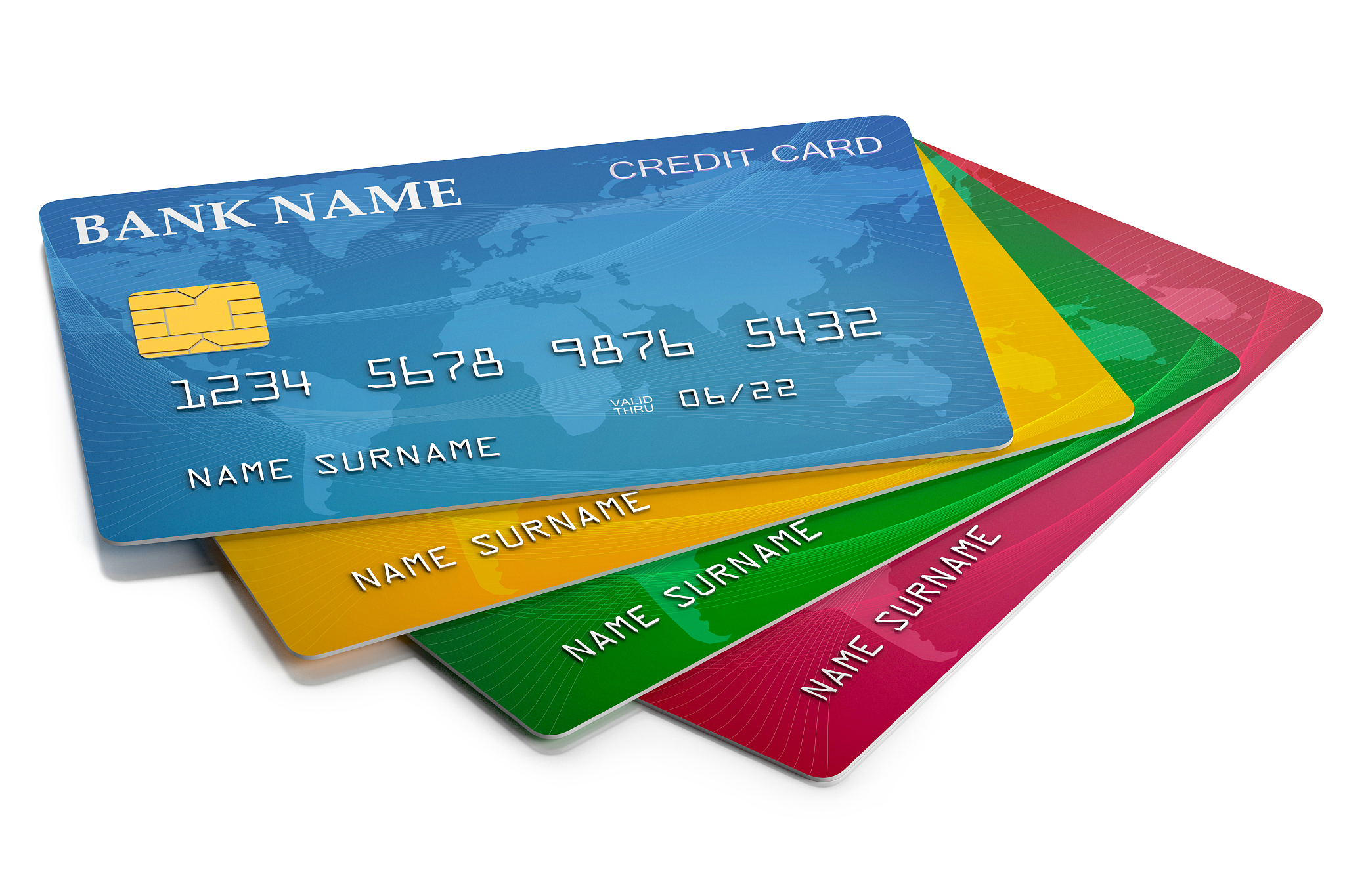 colorful credit cards