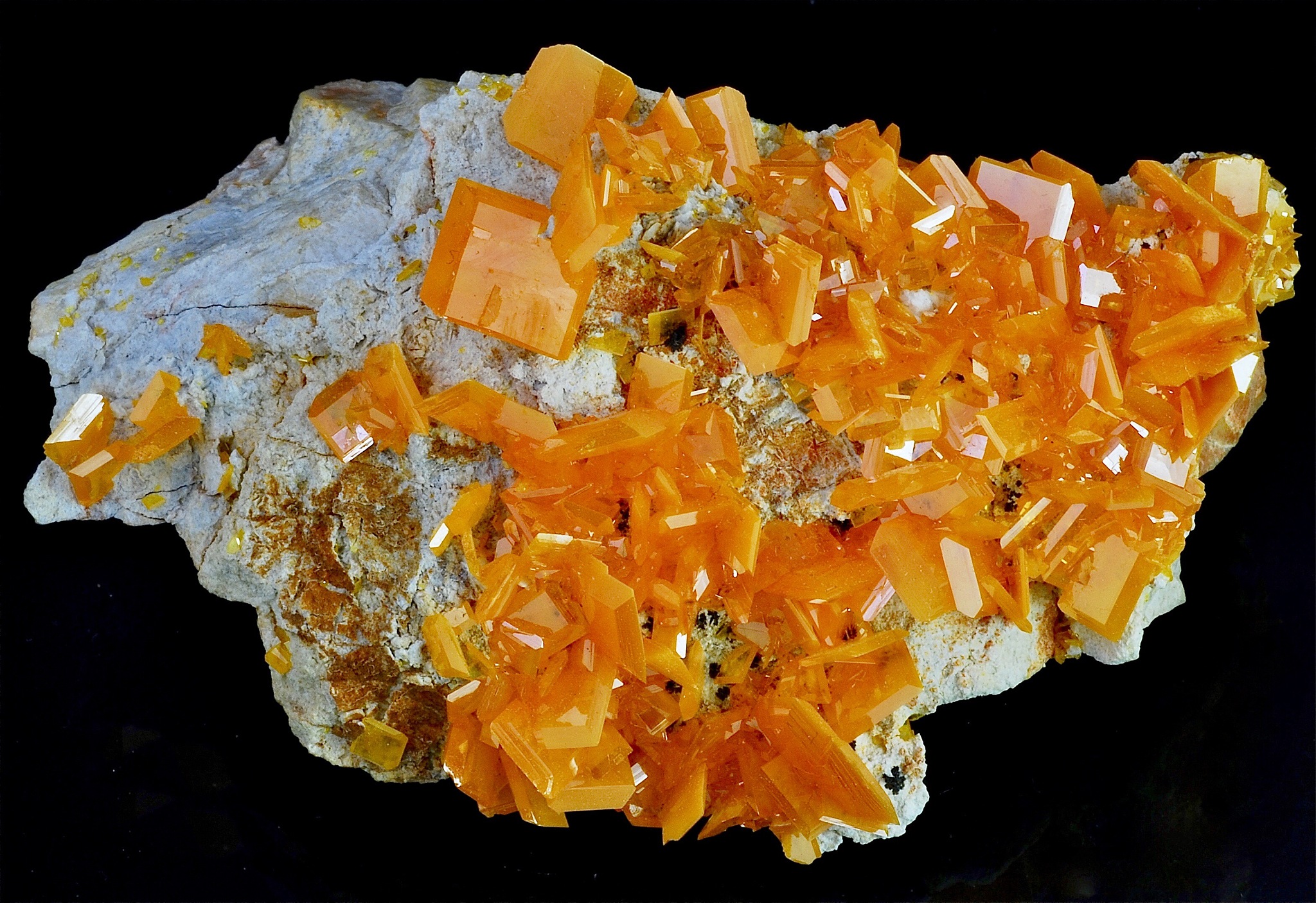 high angle view of orange crystal on white background