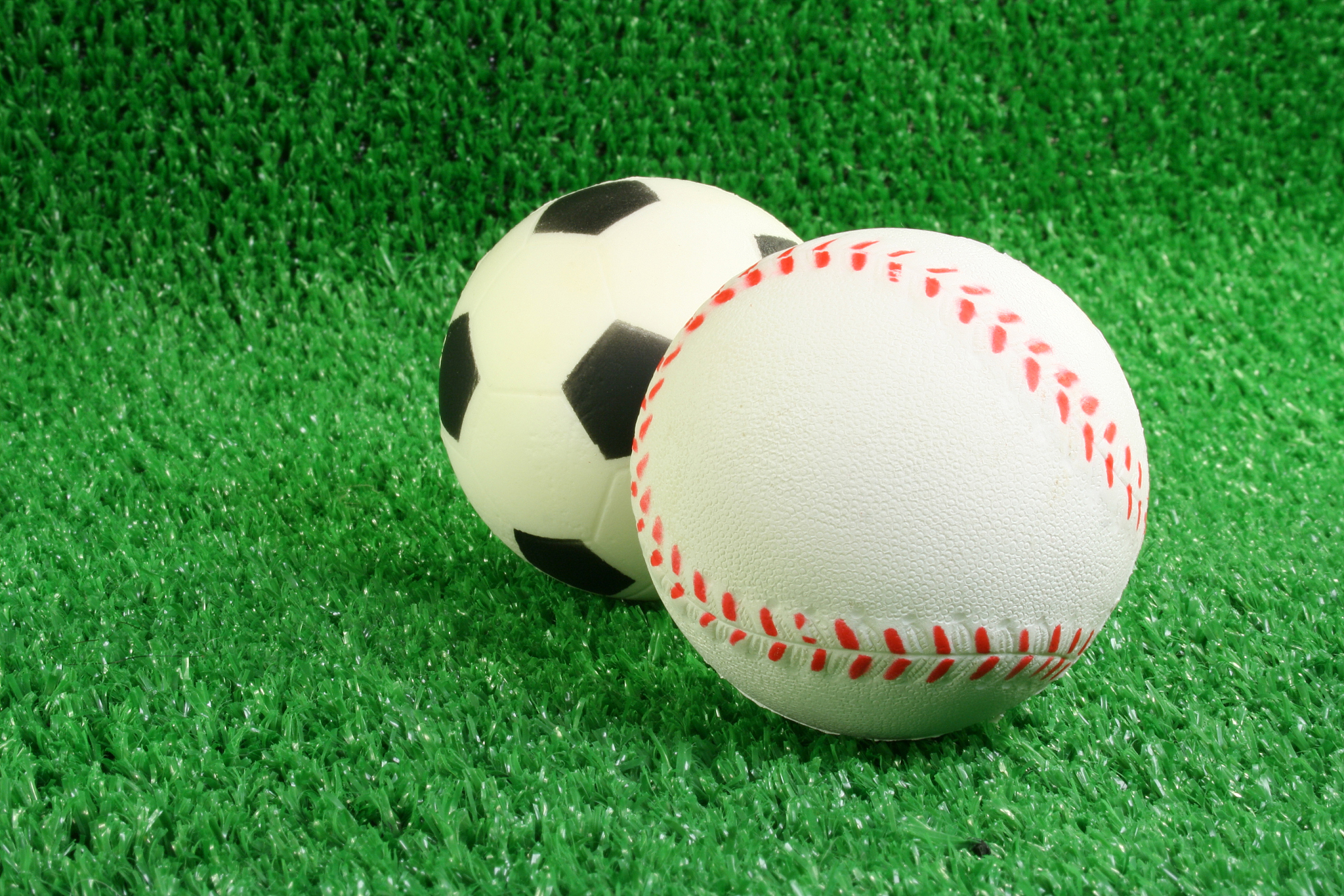 baseball and soccer ball