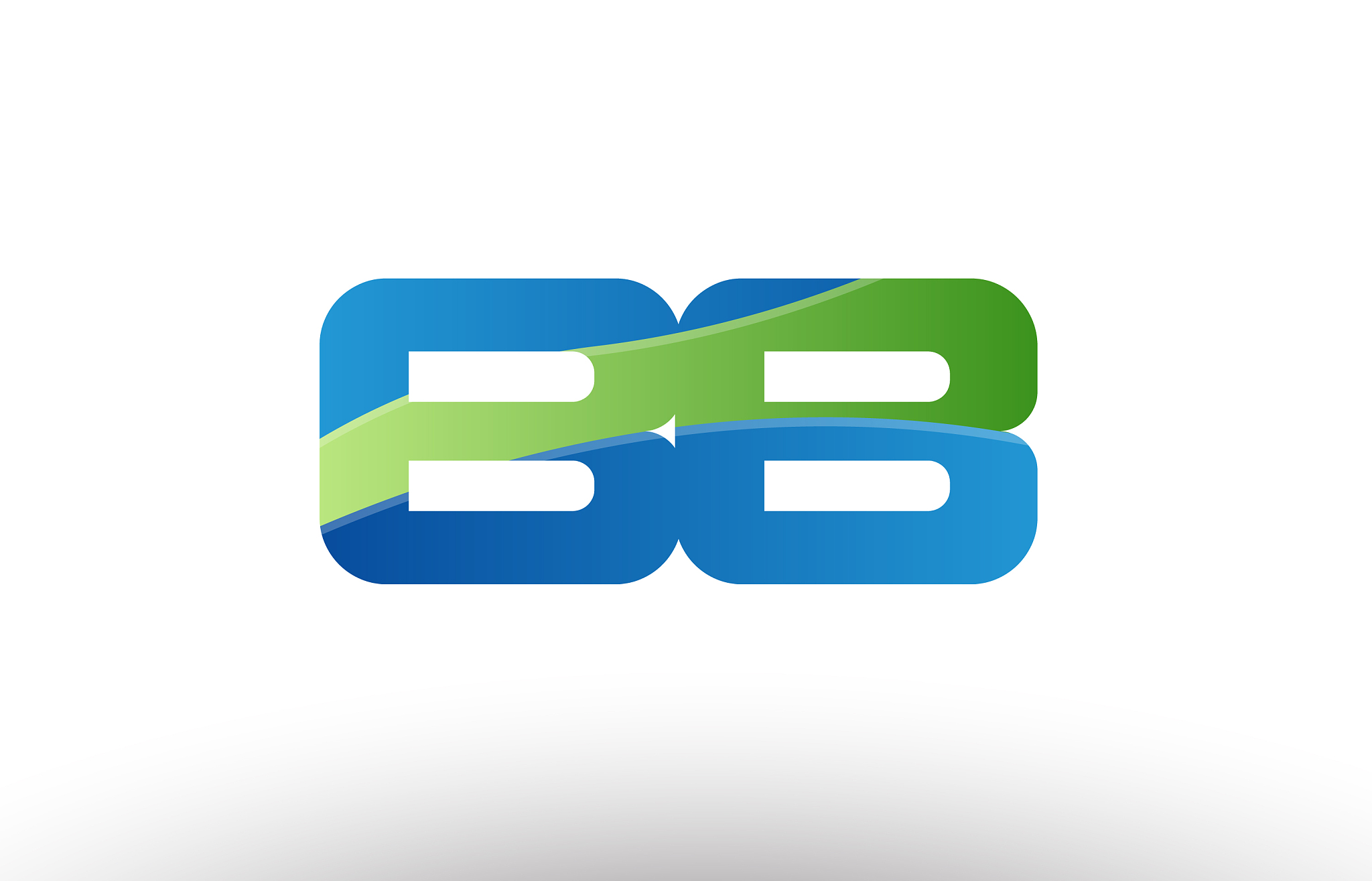 blue green bb b b alphabet letter logo