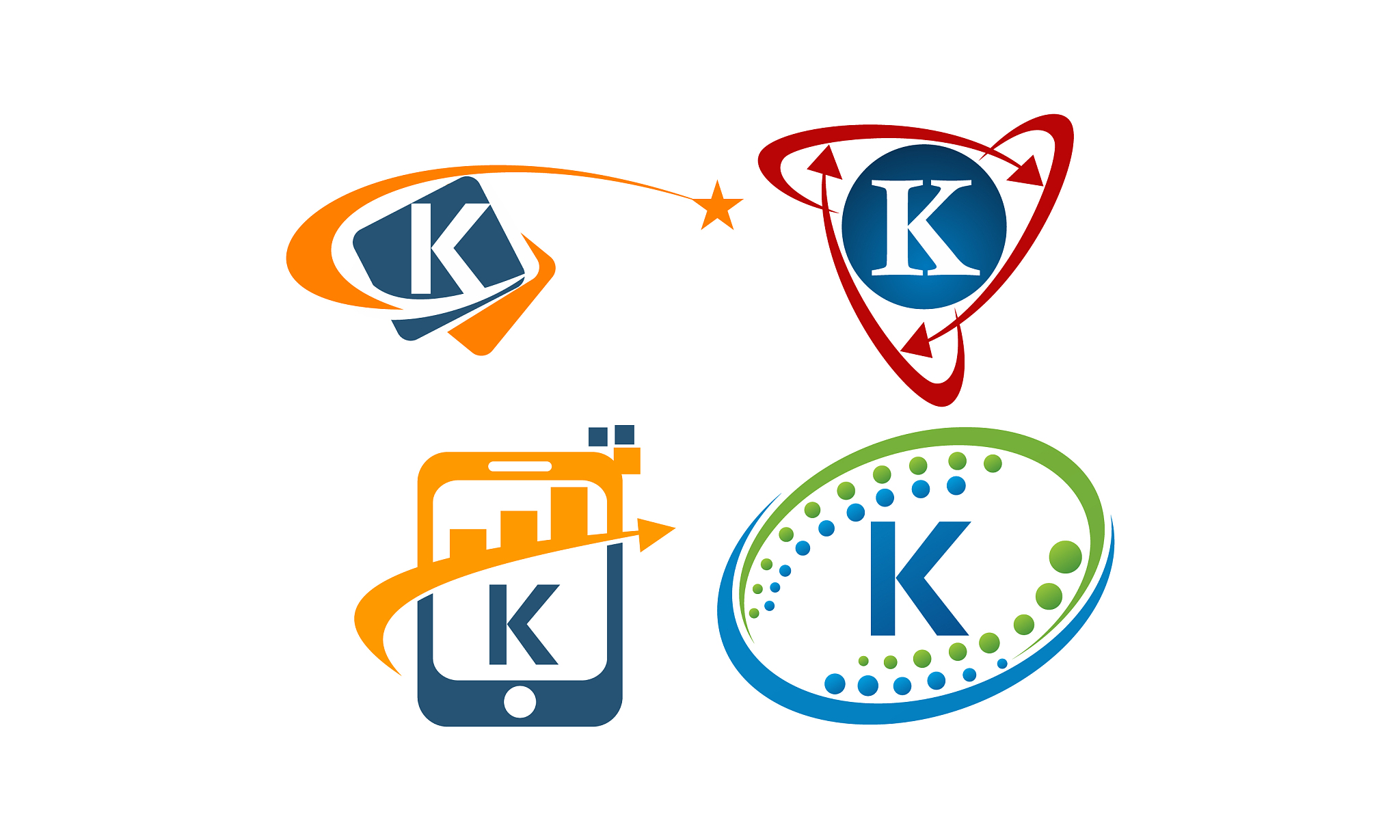 logotype k modern template set