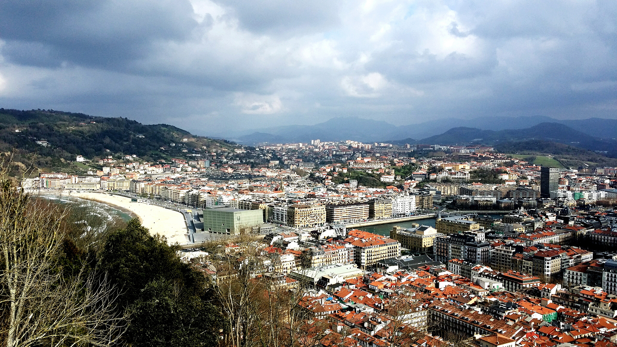 cityscape against cloudy sky