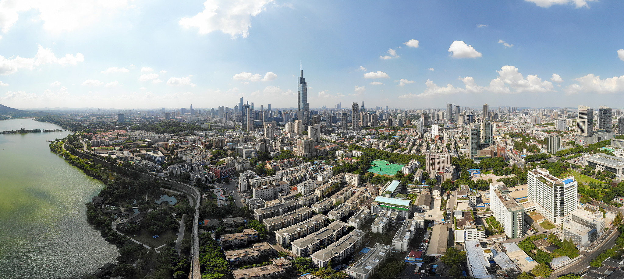 aerial view of nanjing urban skyline,jiangsu province,china.