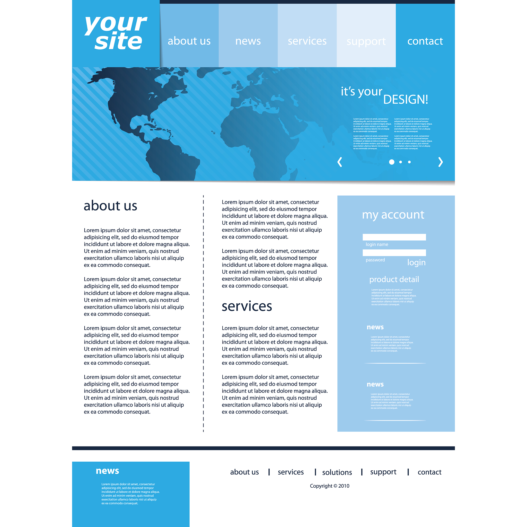 one page website template