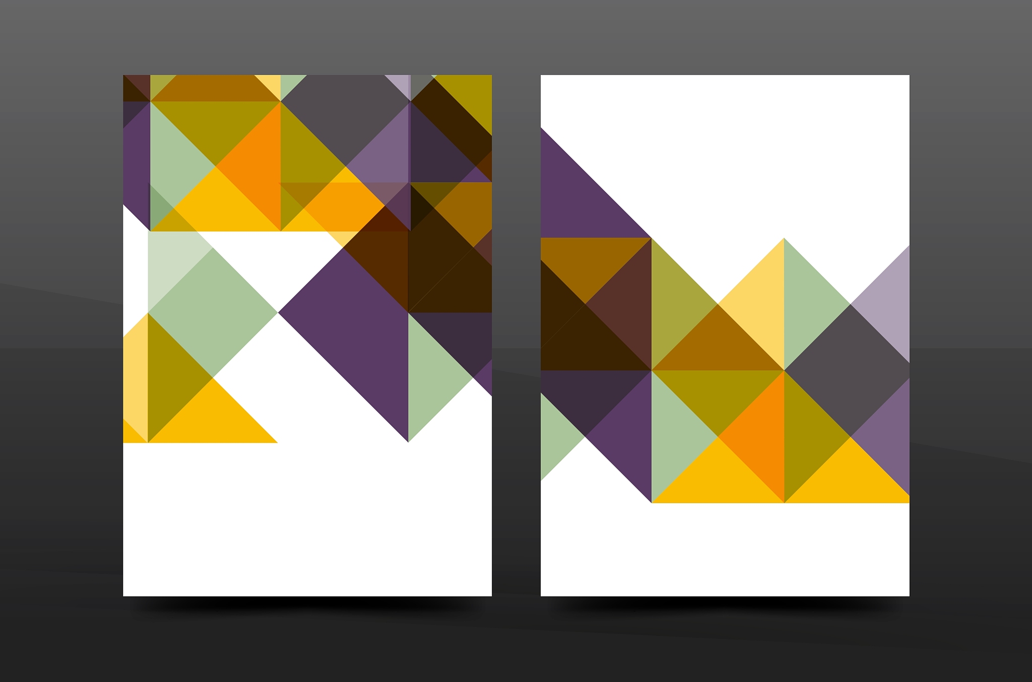 colorful geometry design annual report a4 cover