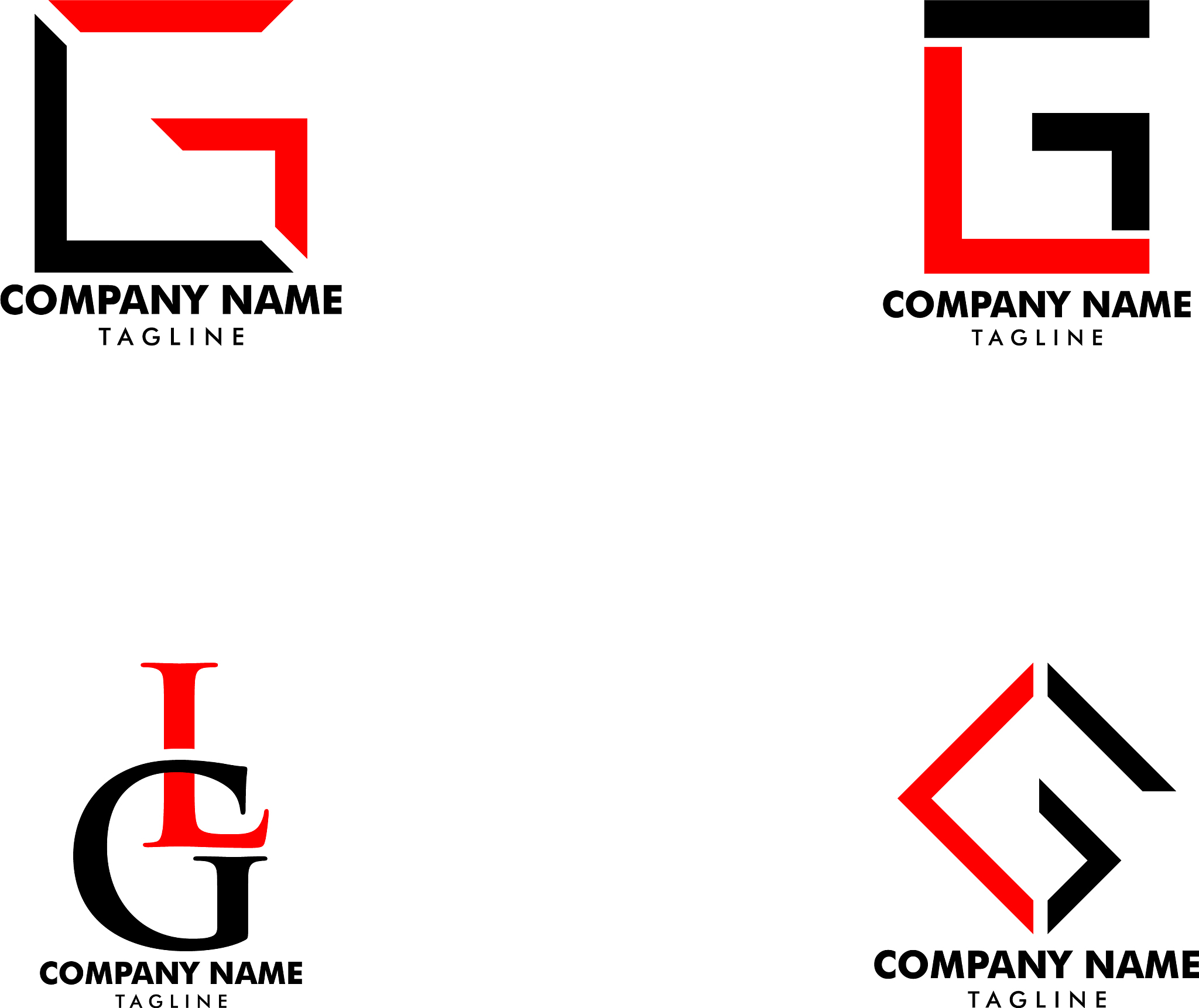 set initial letter lg logo template design