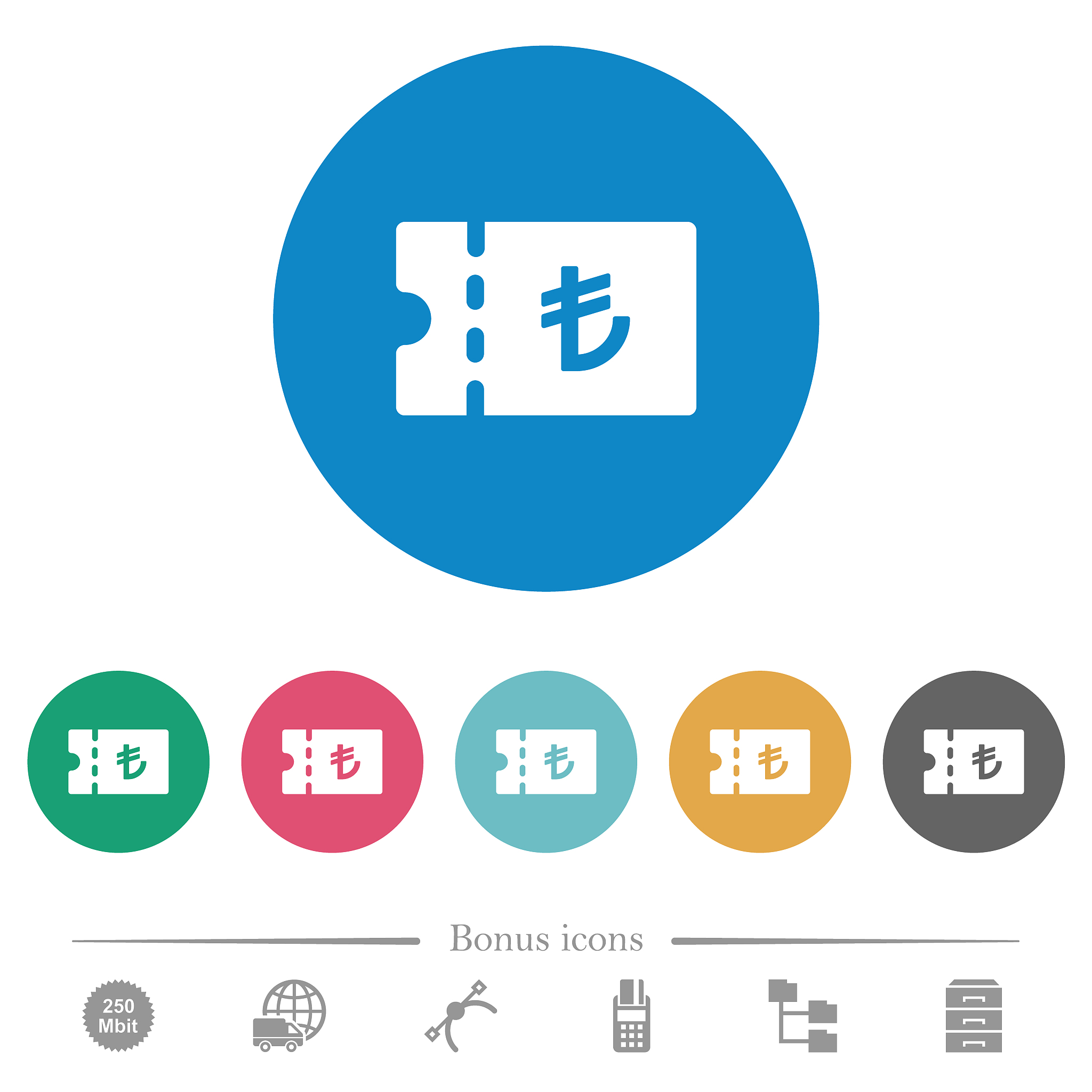 turkish lira discount coupon flat round icons