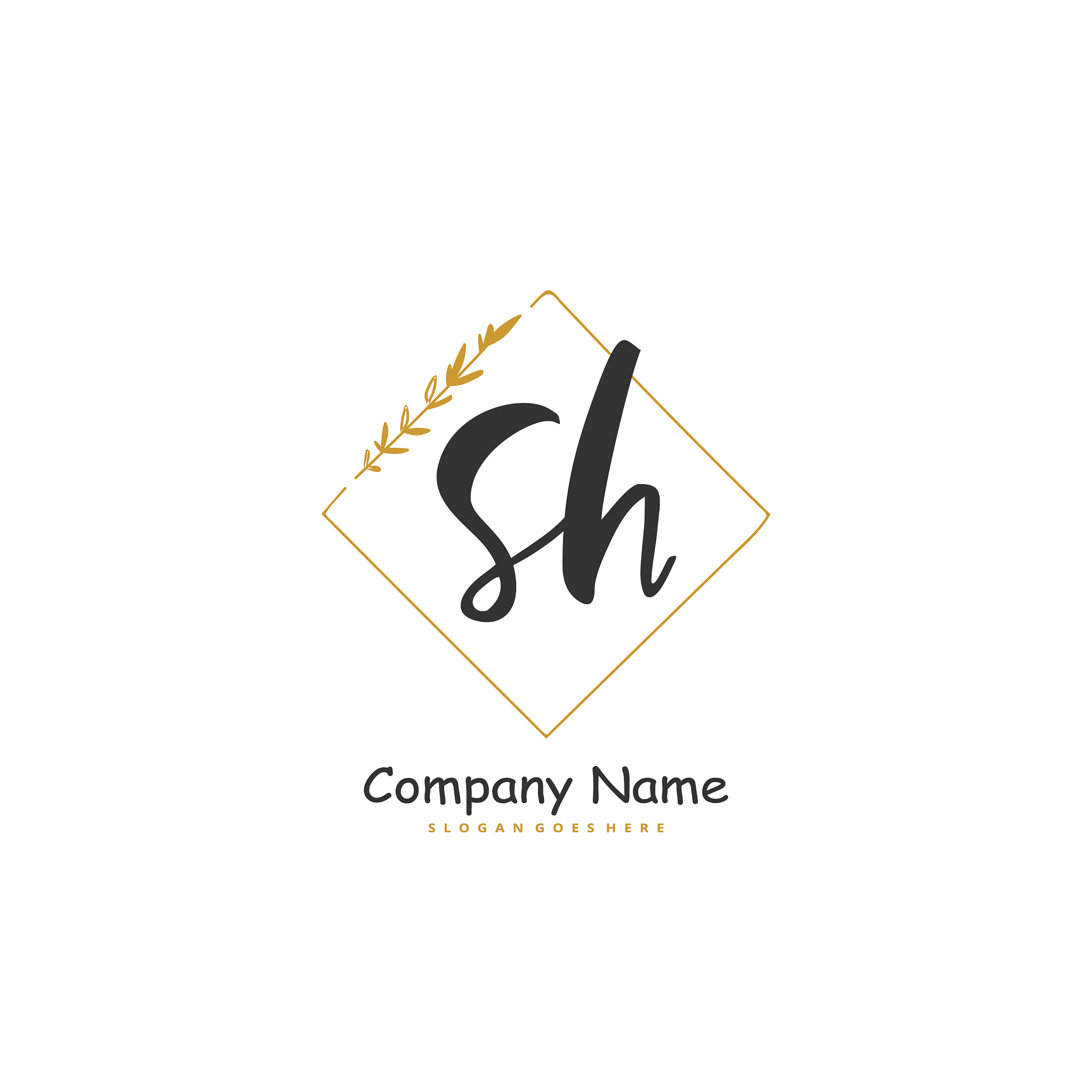 s h sh initial handwriting and signature logo
