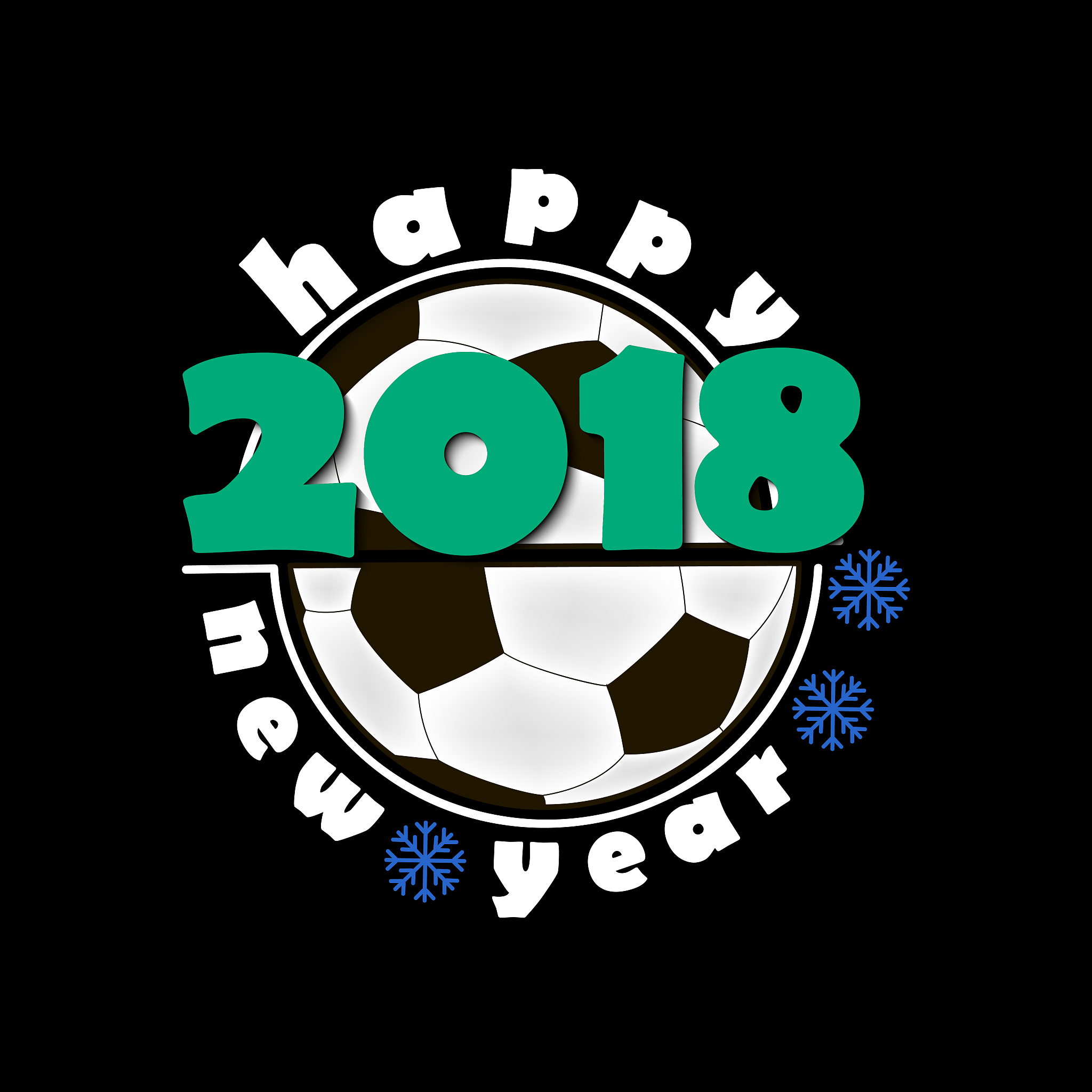 soccer balls and new year 2018