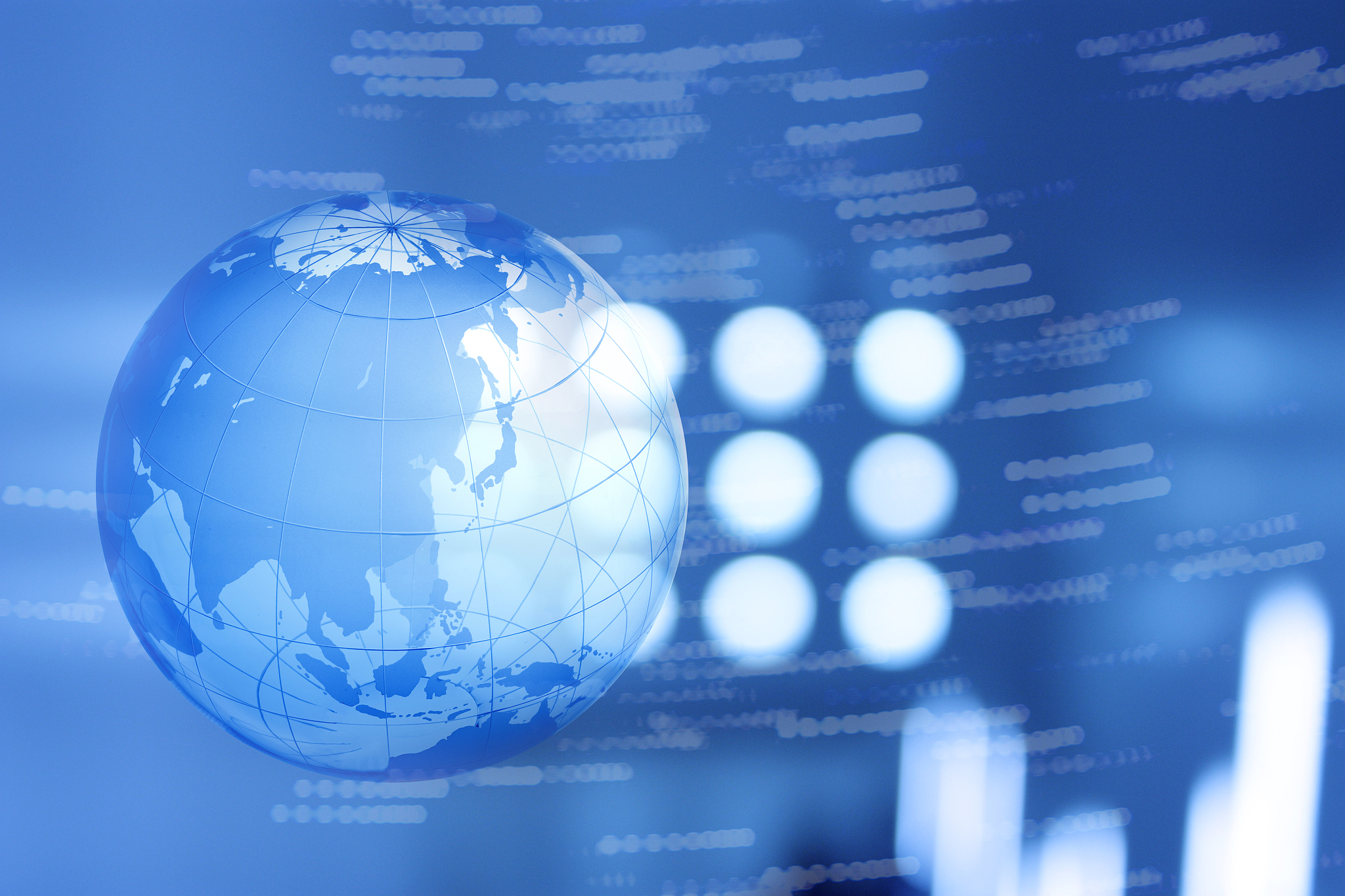 earth globe against blue