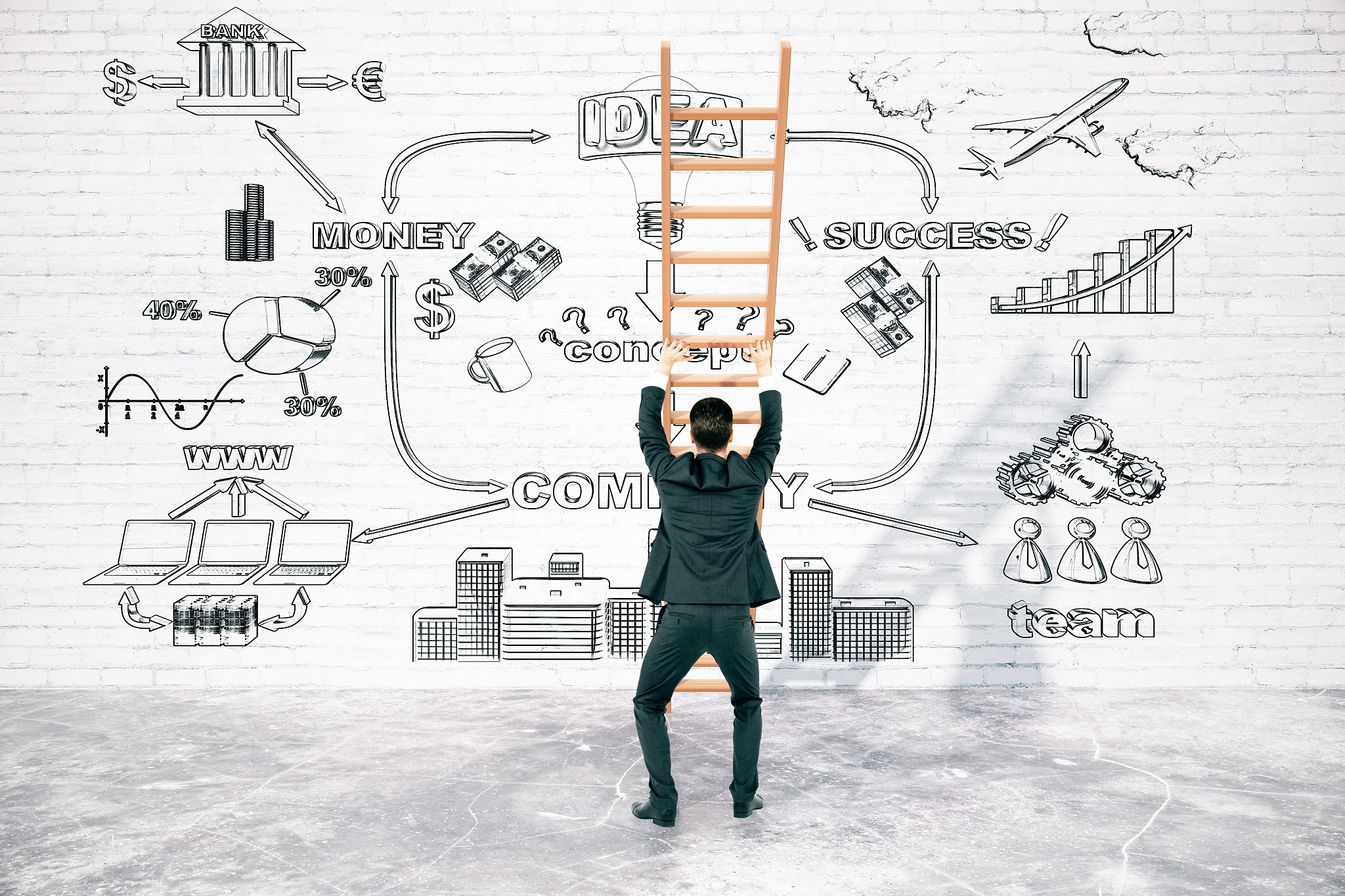 concept of overcoming business difficulties