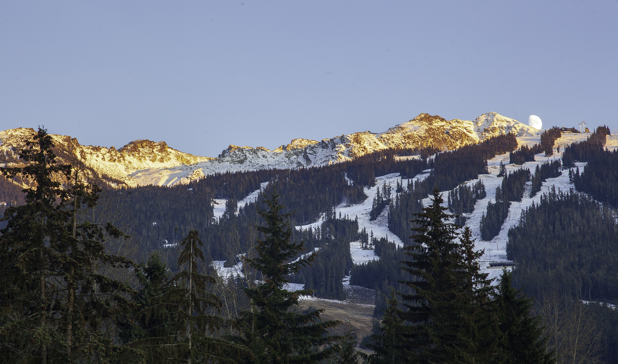 sunset in a mountain