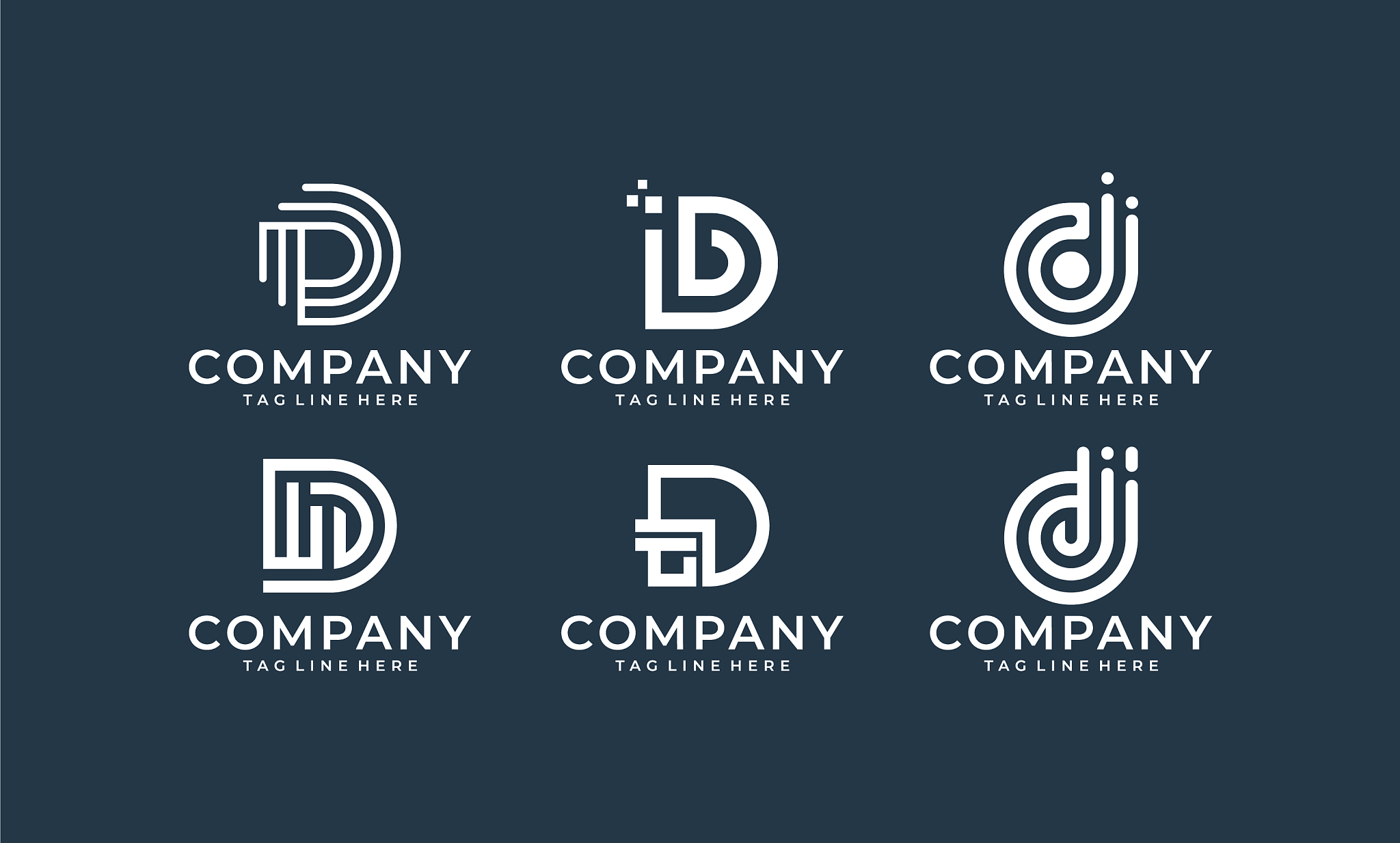 inspirational letter d monogram logo design