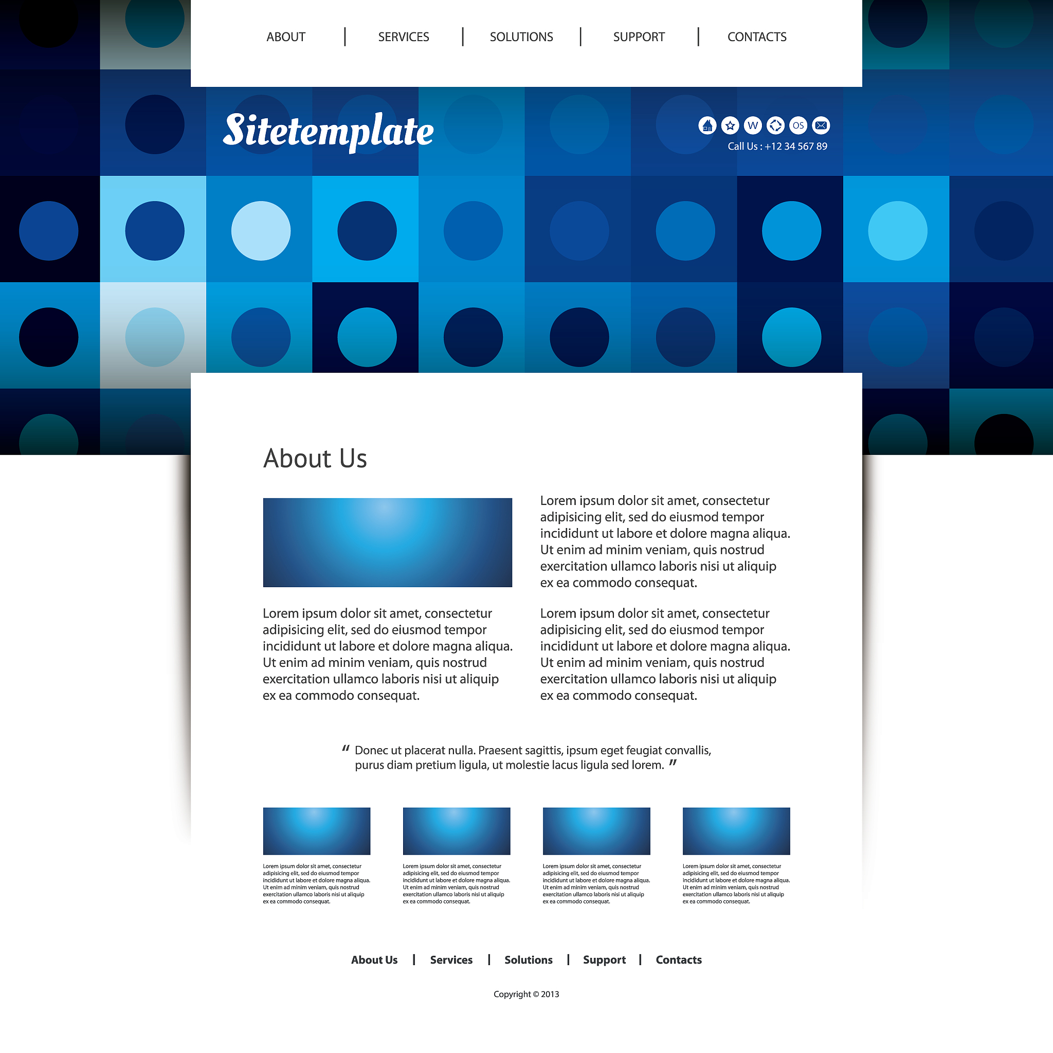 one page website template