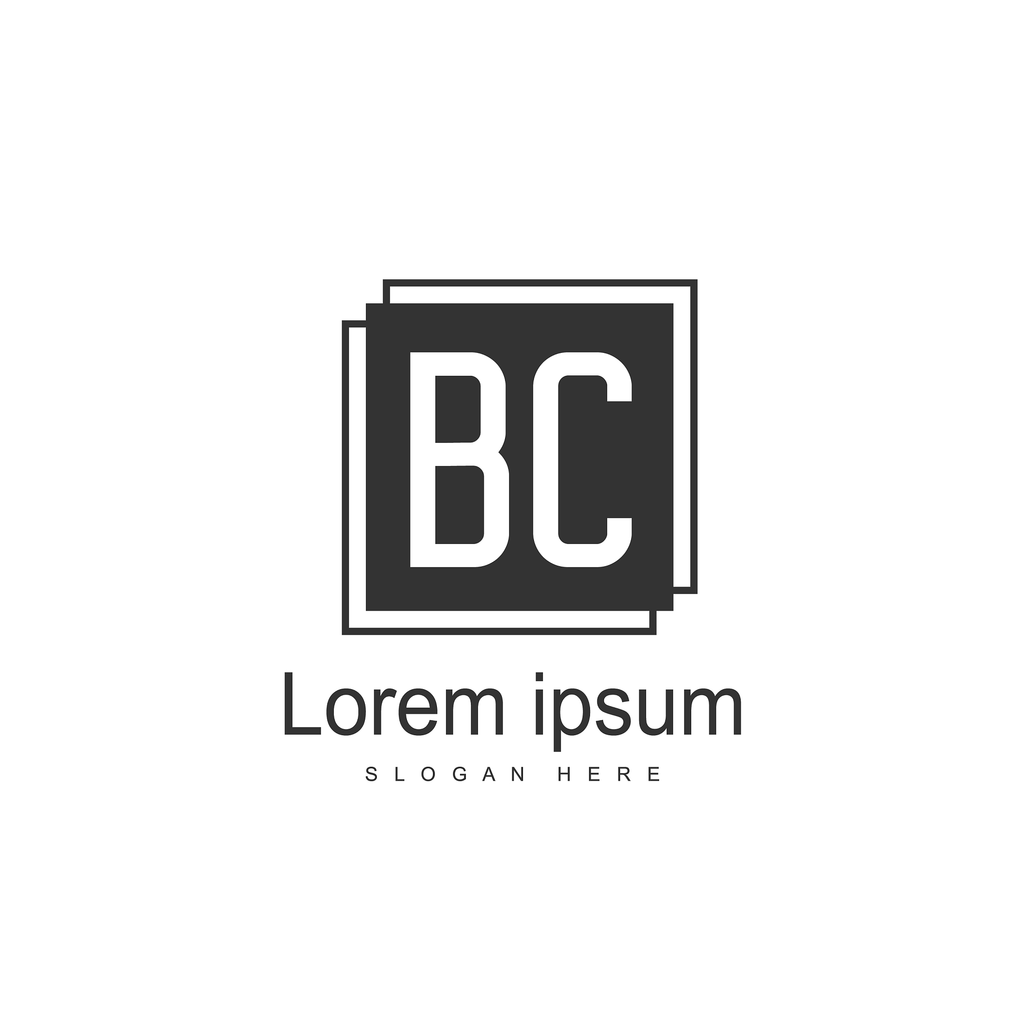 letter logo bc template design