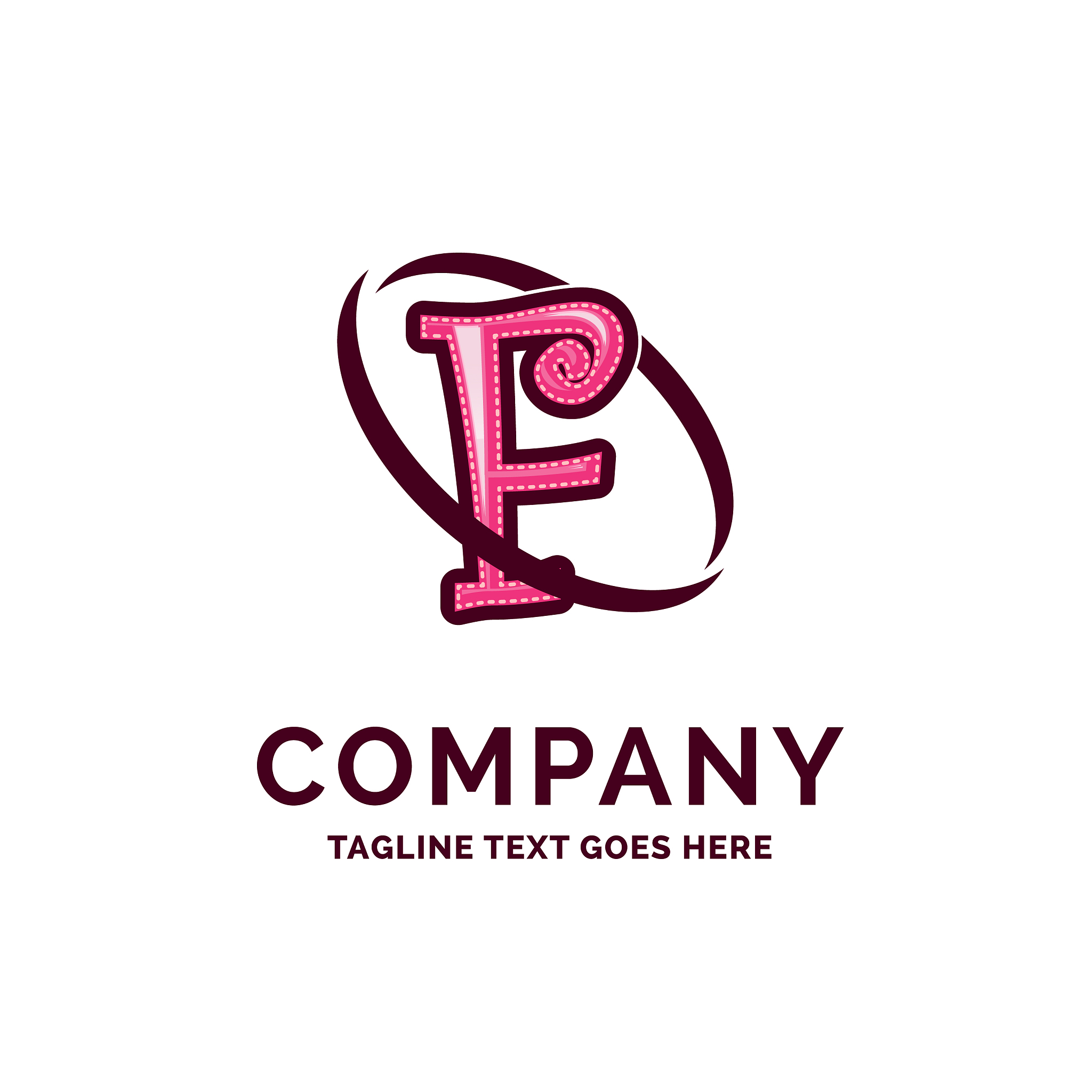 f company name design pink beautity logo design