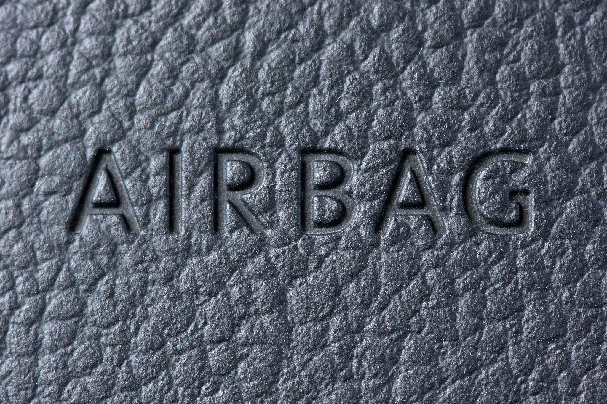 inscription airbag on the steering wheel in the car