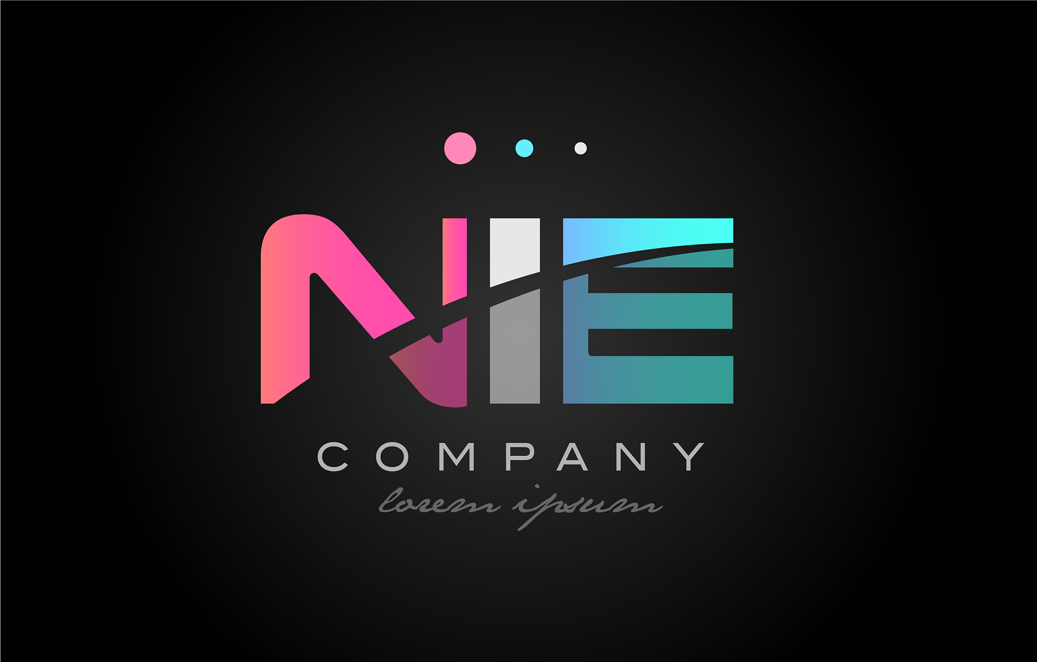 nie n i e three letter logo icon design