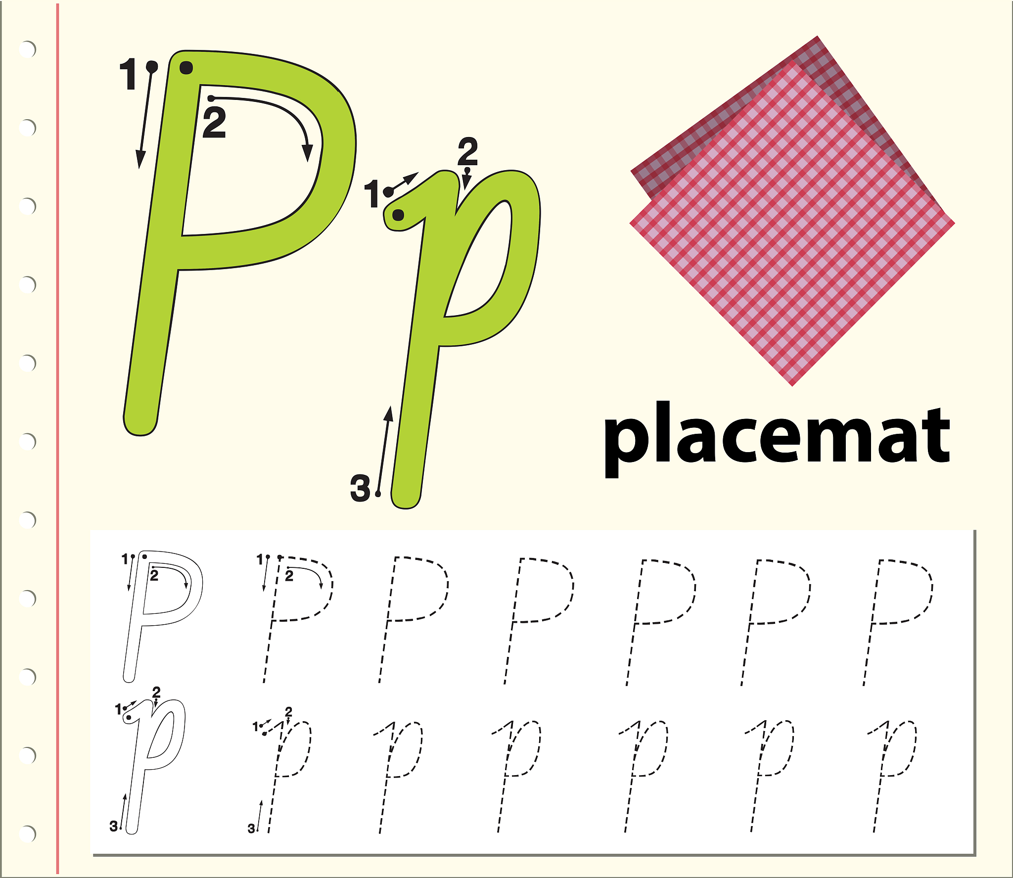 letter p tracing alphabet worksheets