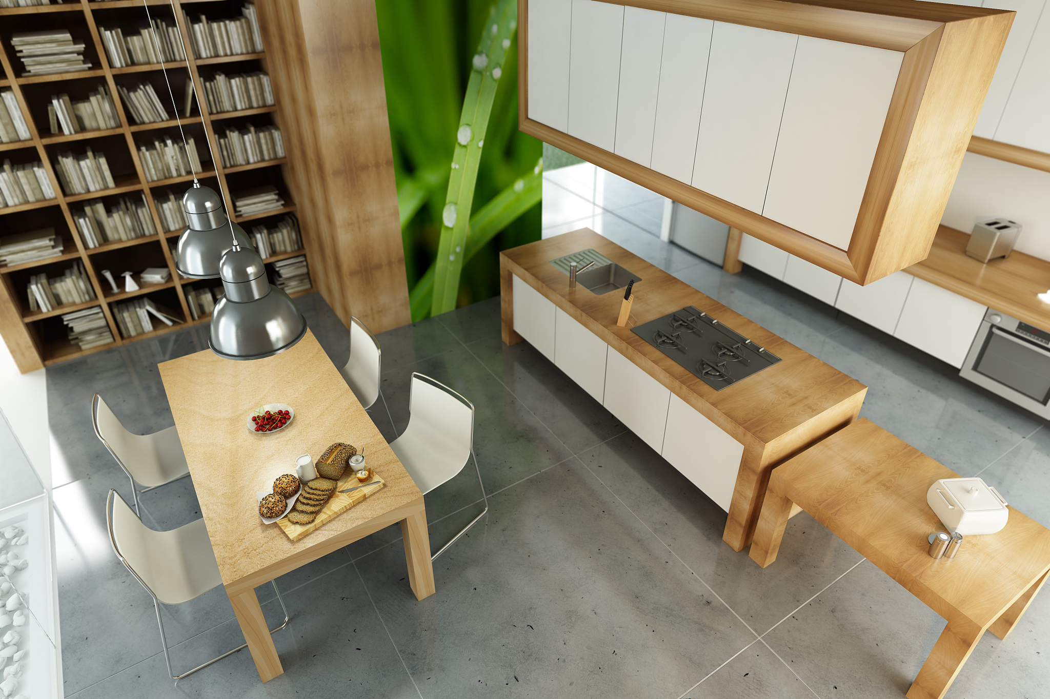 open plan kitchen