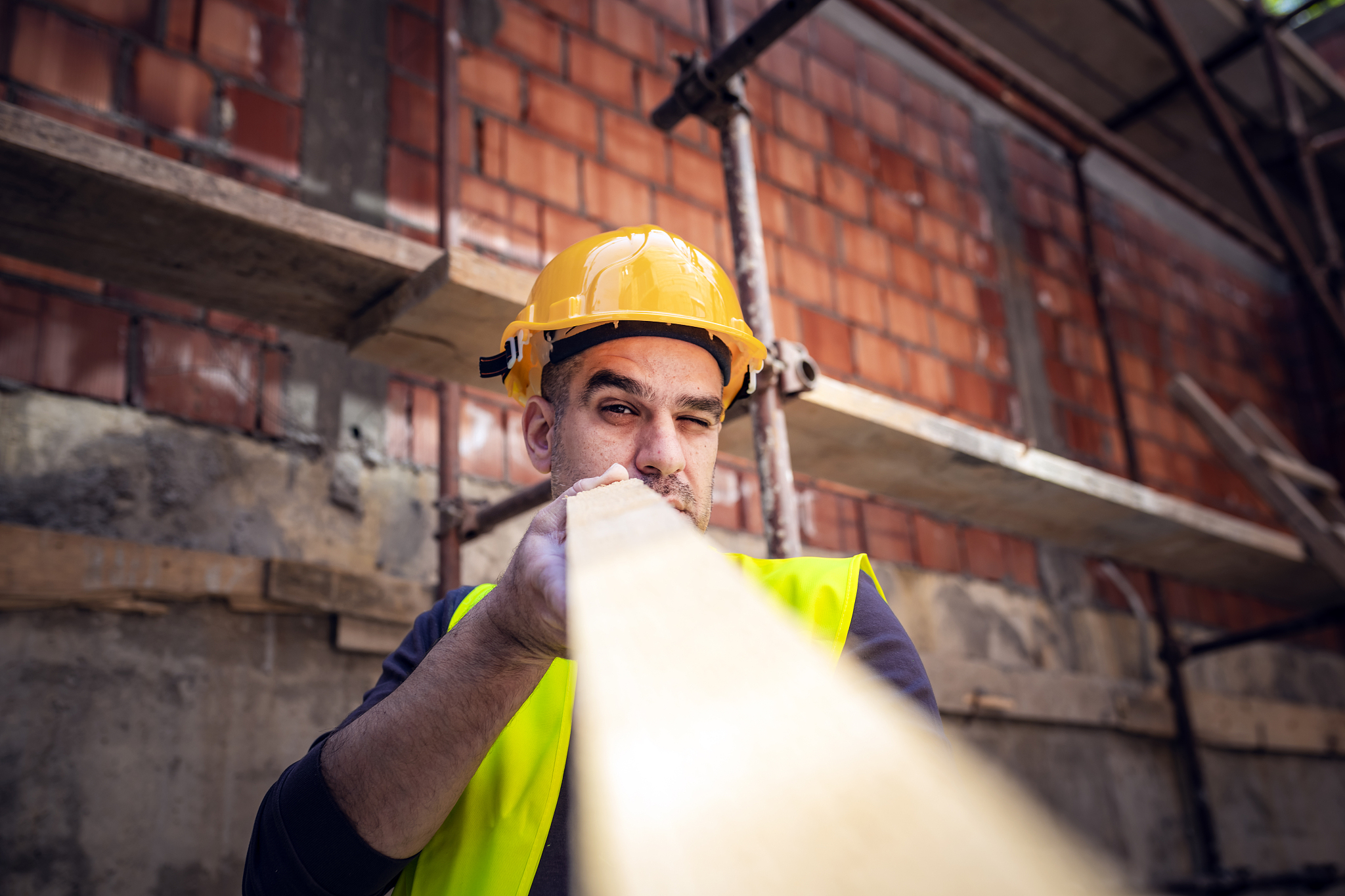 construction worker on the building site