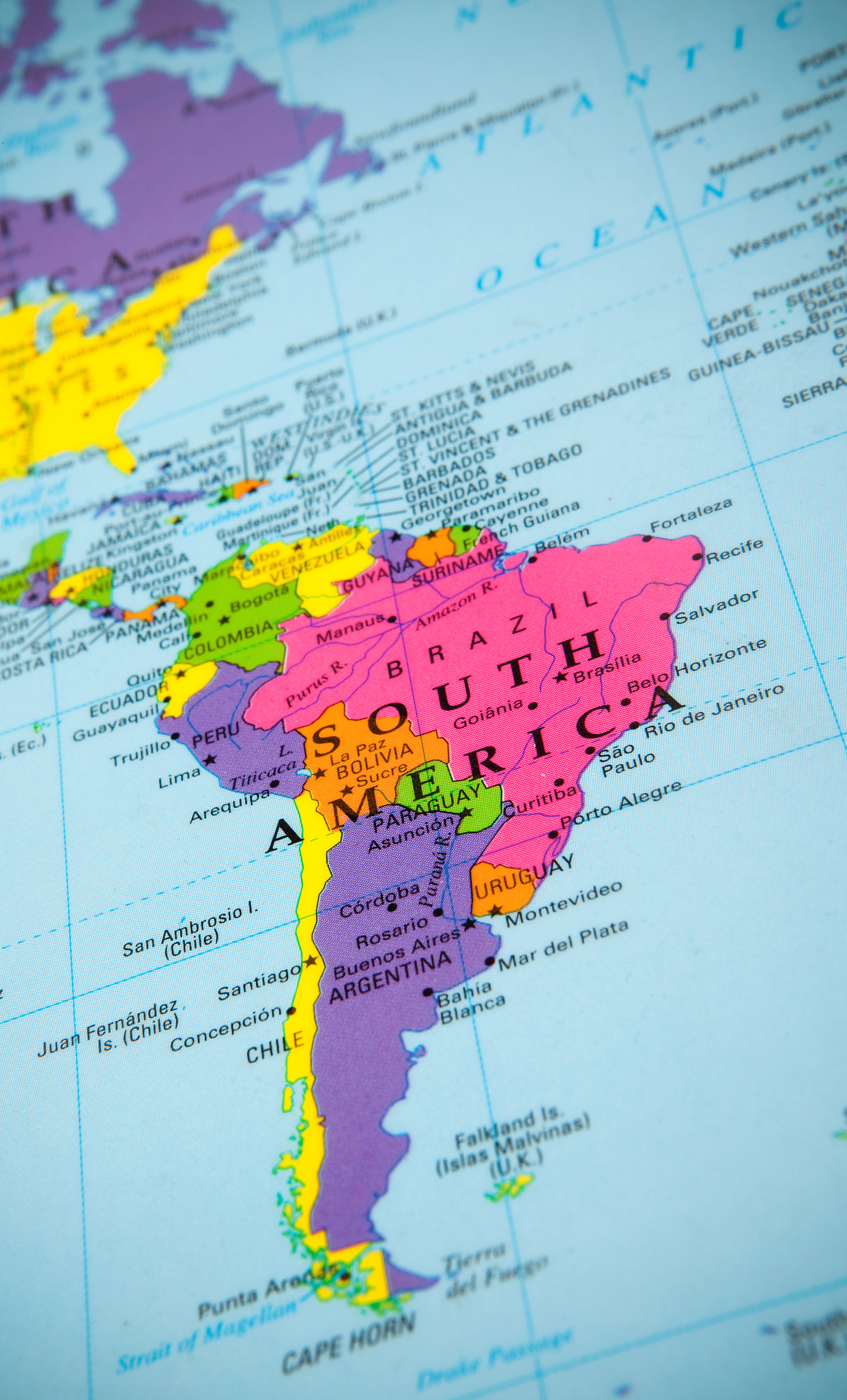 south america map