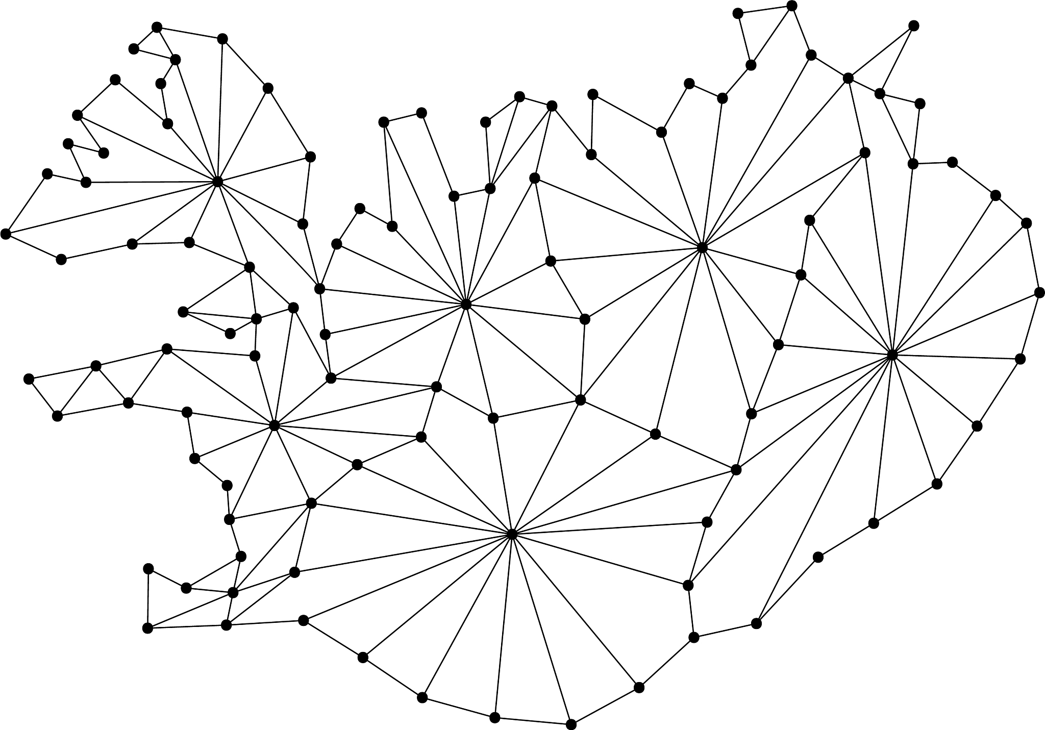 iceland map of polygonal mosaic lines network ray
